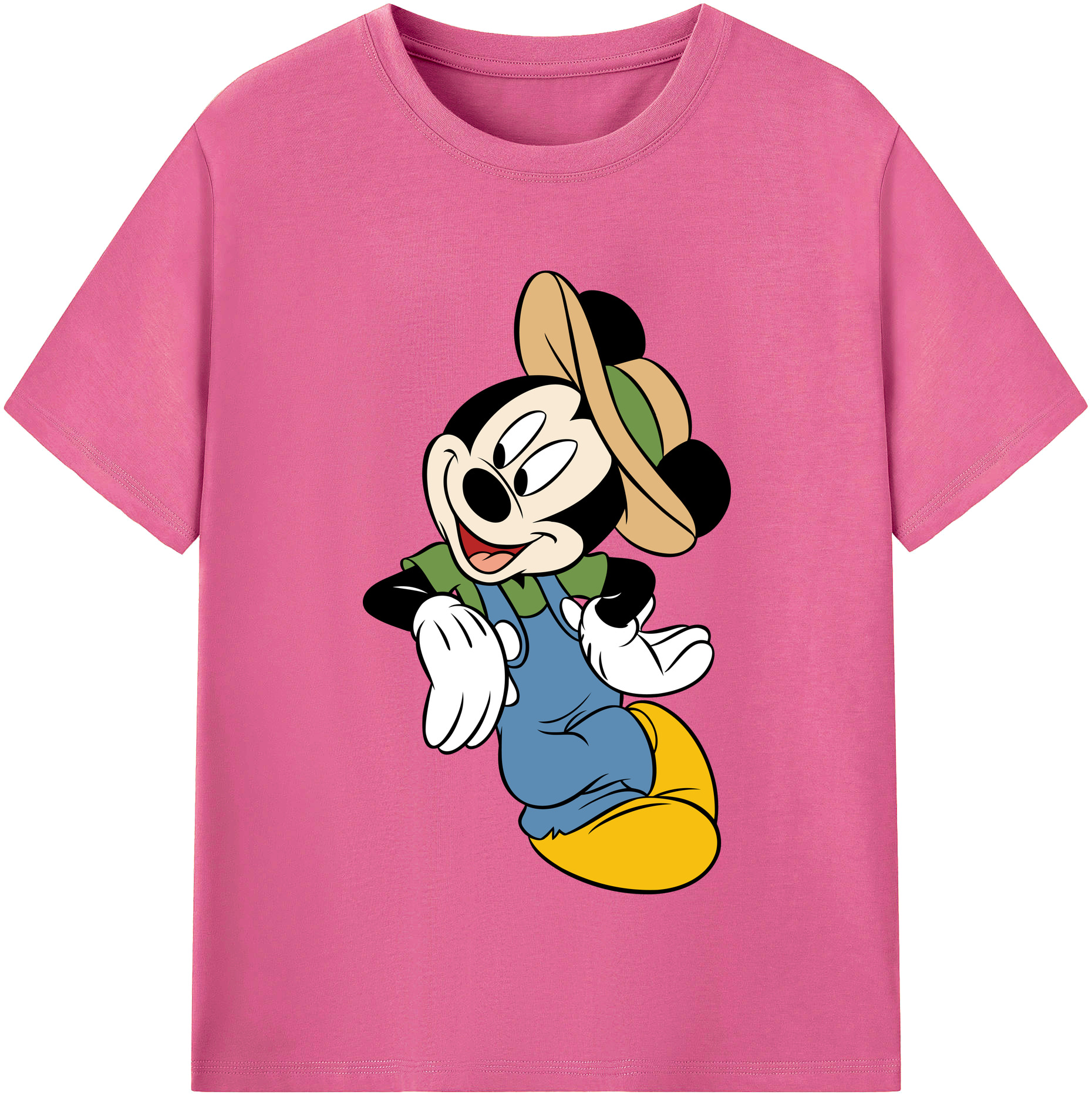 （画像用） ミッキーマウス Mickey Mouse レディースカジュアルプリントTシャツ（綿100％）