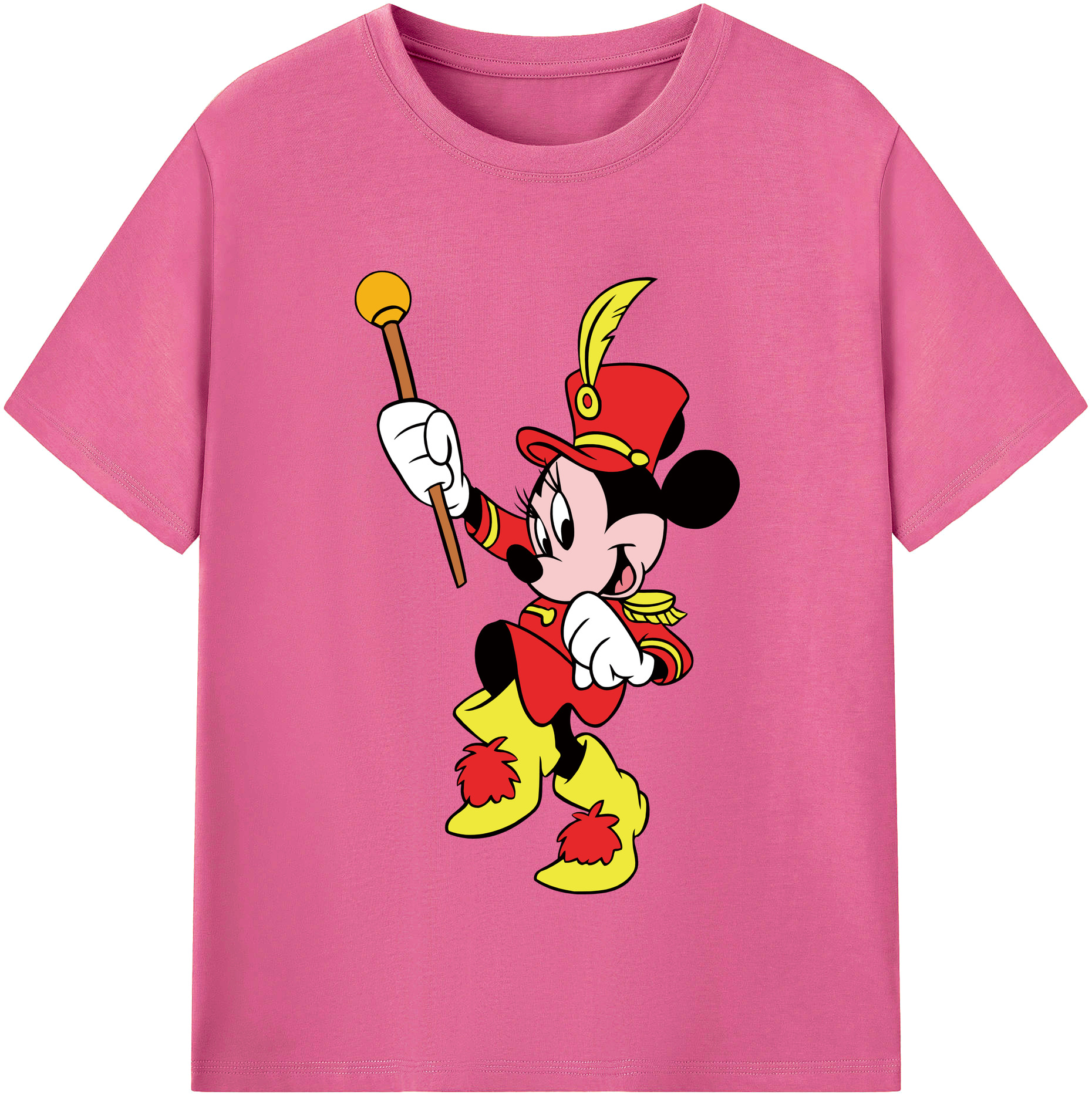 （画像用） ミッキーマウス Mickey Mouse レディースカジュアルプリントTシャツ（綿100％）
