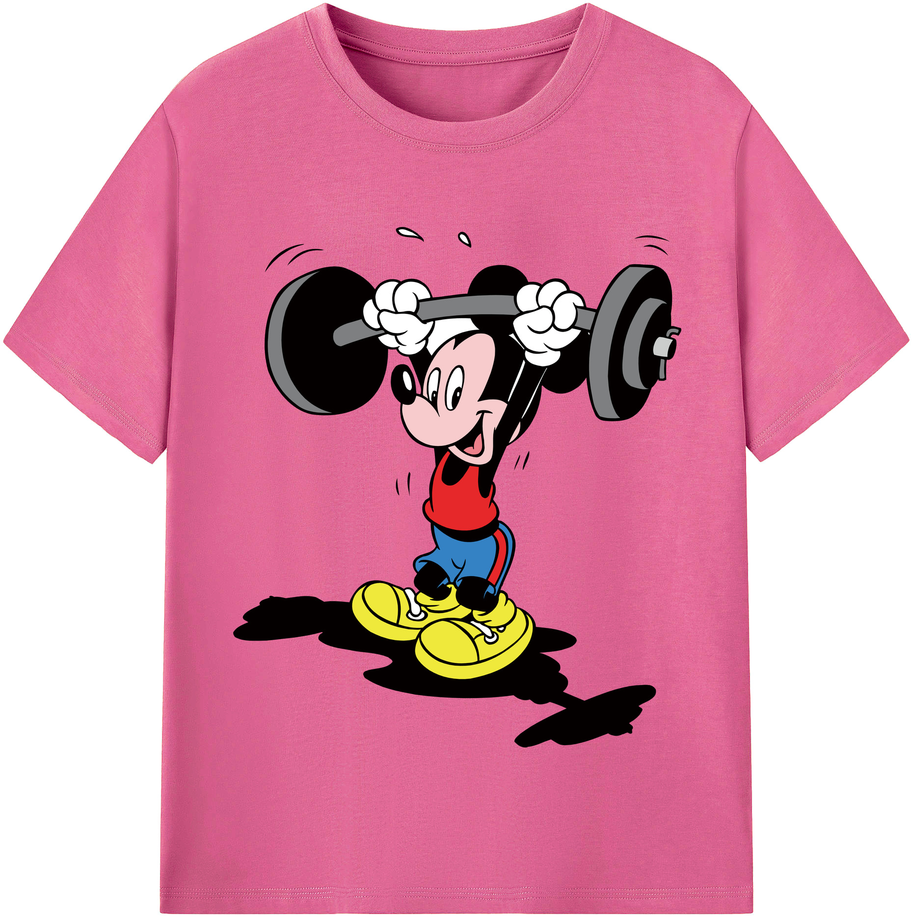 （画像用） ミッキーマウス Mickey Mouse レディースカジュアルプリントTシャツ（綿100％）
