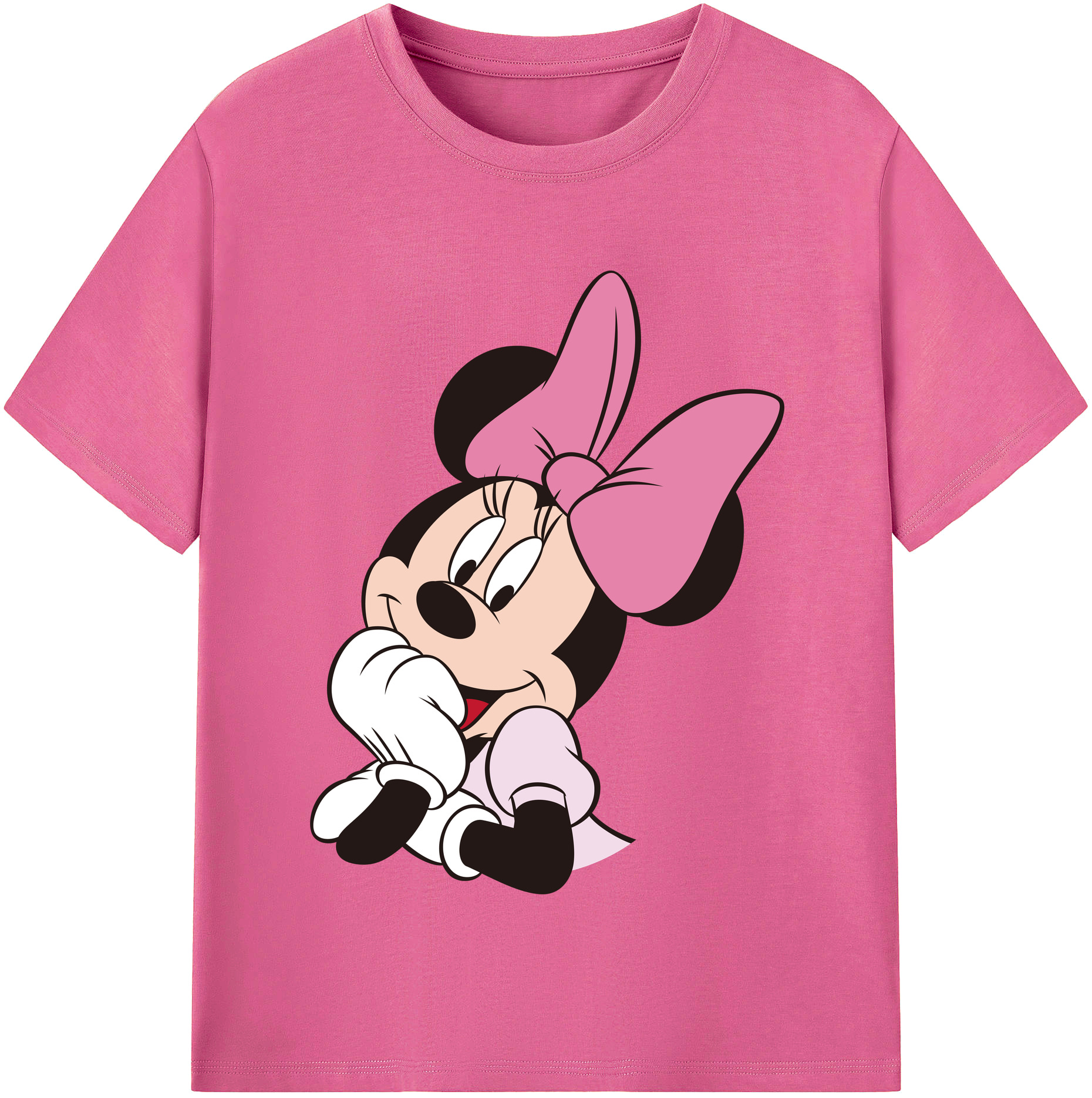 （画像用） ミッキーマウス Mickey Mouse レディースカジュアルプリントTシャツ（綿100％）