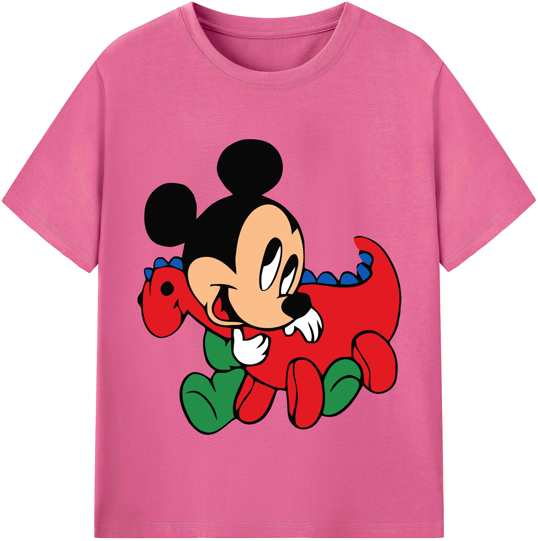 （画像用） ミッキーマウス Mickey Mouse レディースカジュアルプリントTシャツ（綿100％）