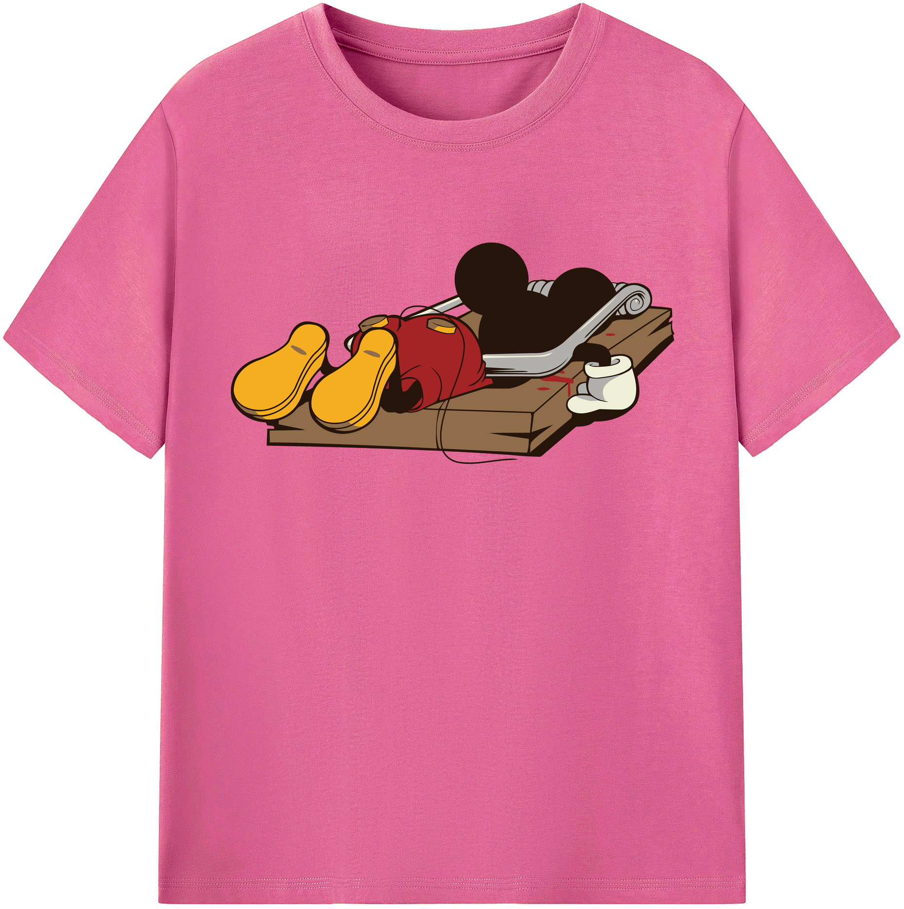 （画像用） ミッキーマウス Mickey Mouse レディースカジュアルプリントTシャツ（綿100％）