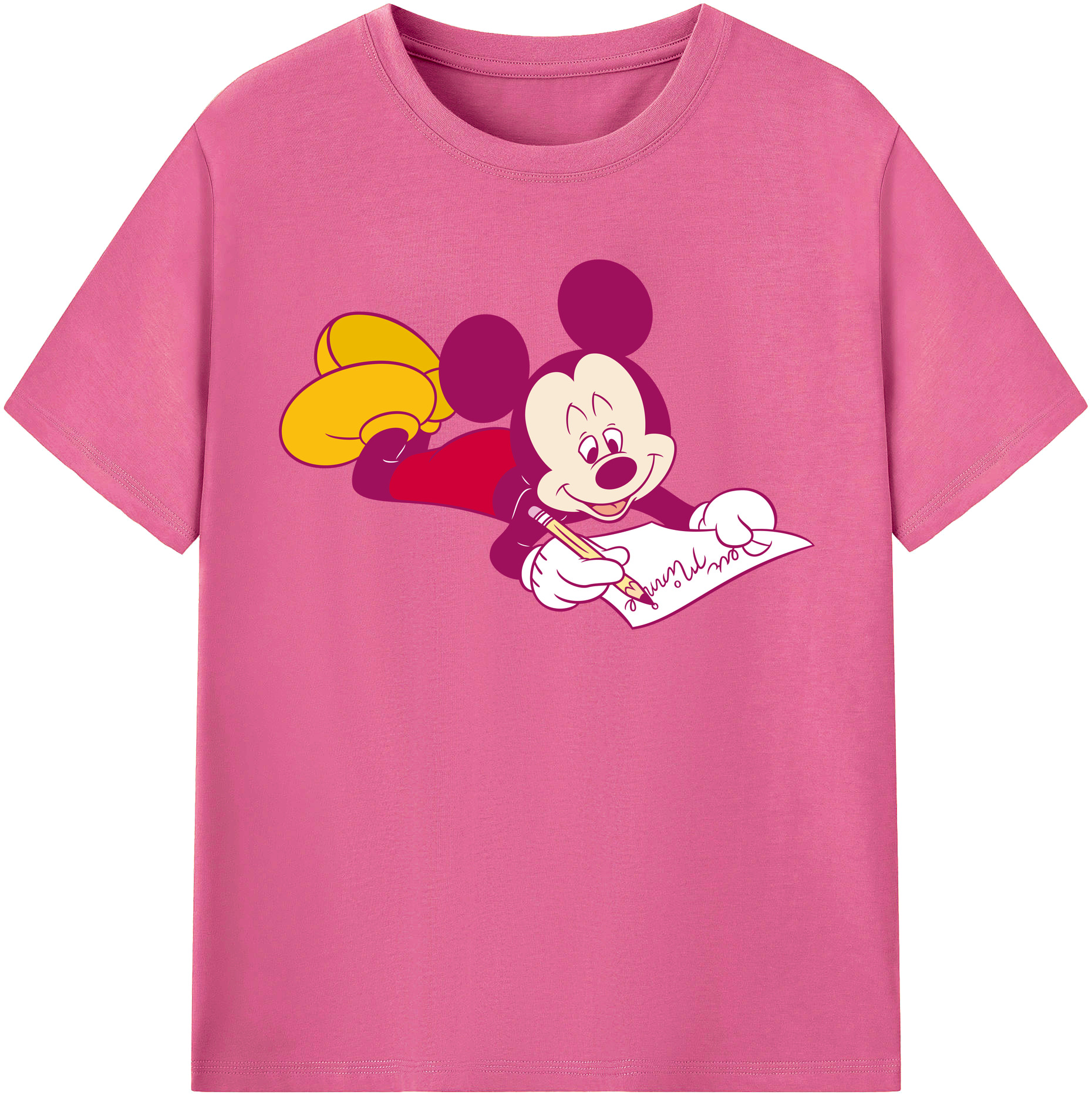 （画像用） ミッキーマウス Mickey Mouse レディースカジュアルプリントTシャツ（綿100％）