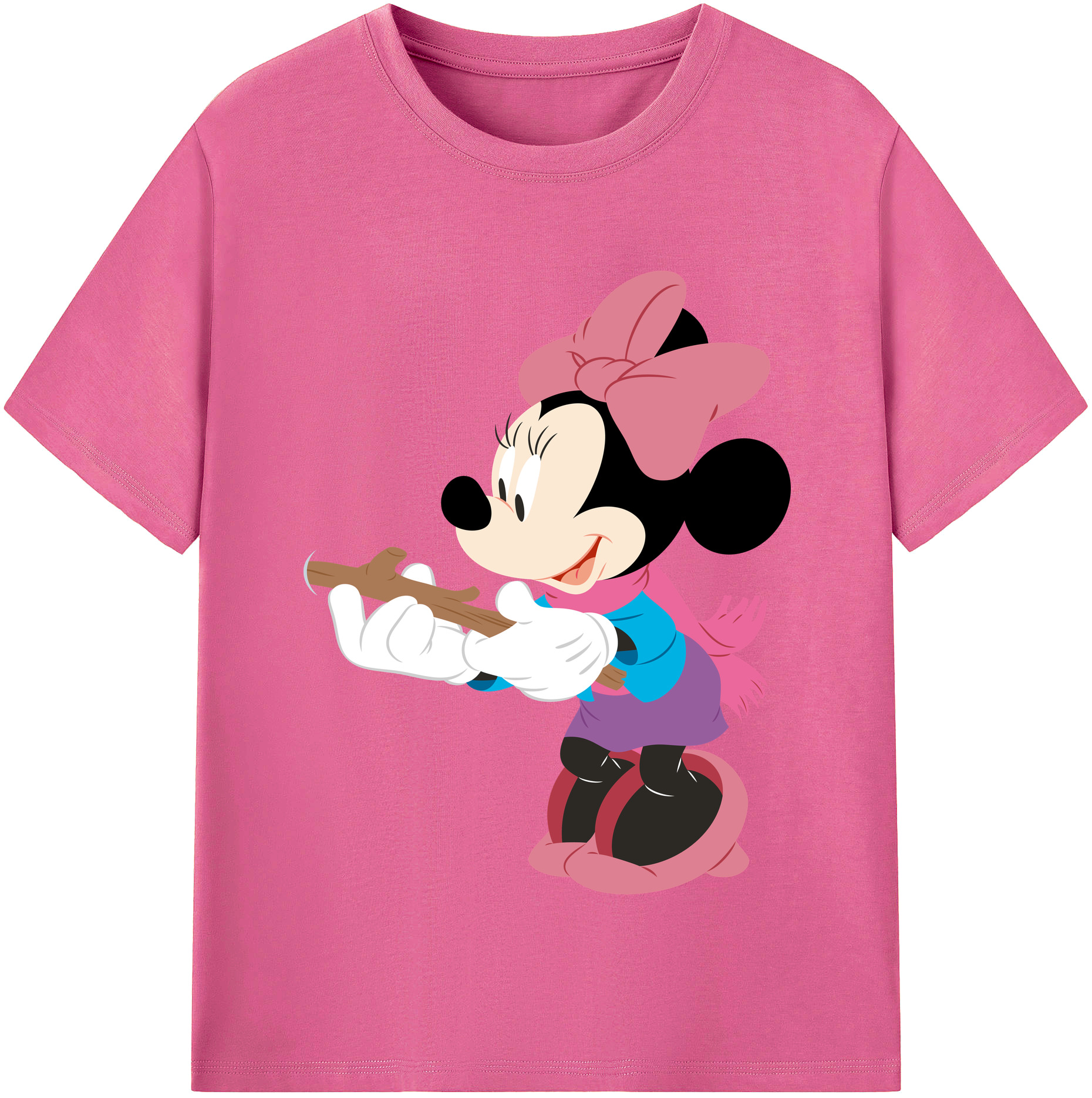 （画像用） ミッキーマウス Mickey Mouse レディースカジュアルプリントTシャツ（綿100％）