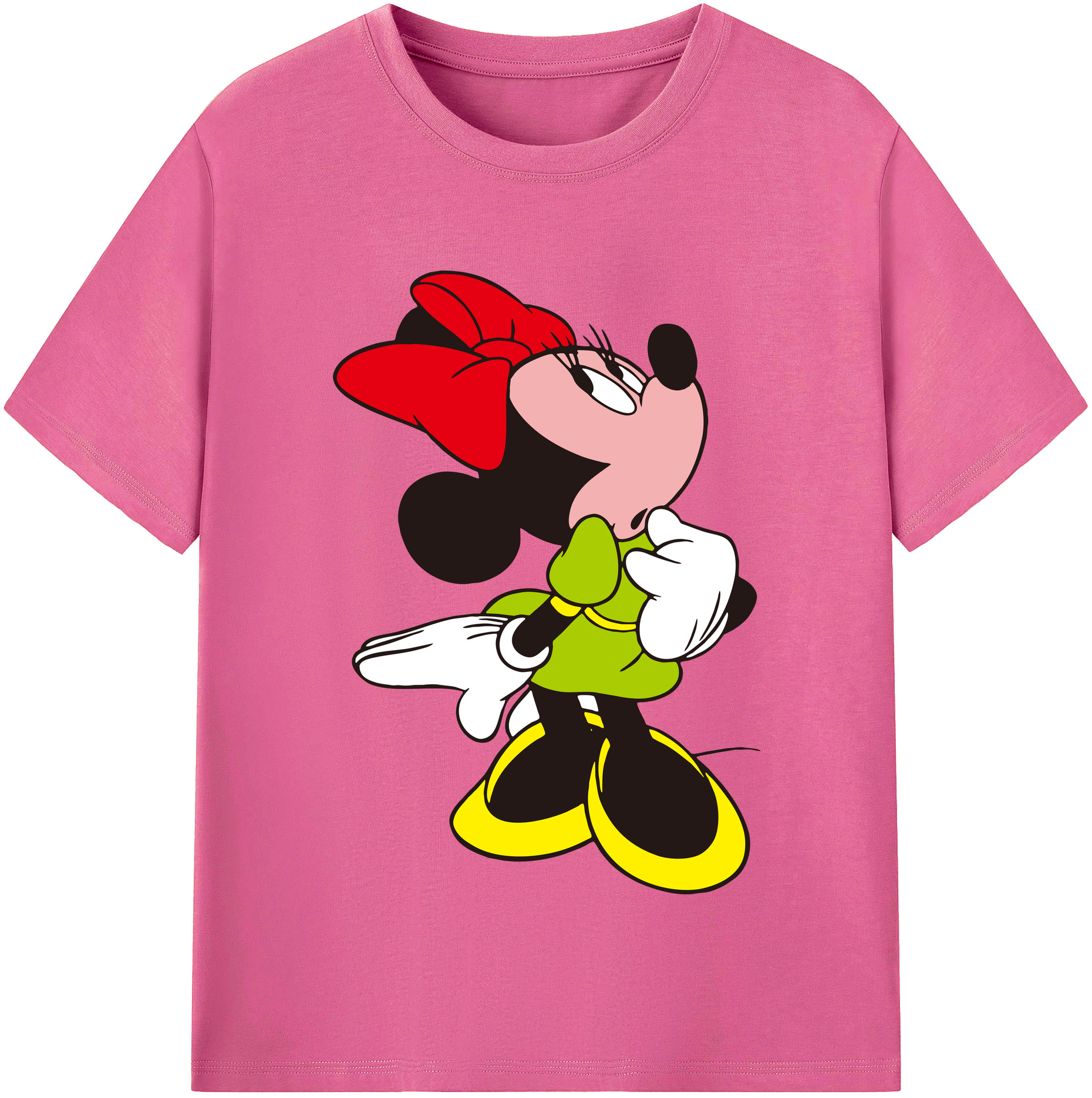 （画像用） ミッキーマウス Mickey Mouse レディースカジュアルプリントTシャツ（綿100％）