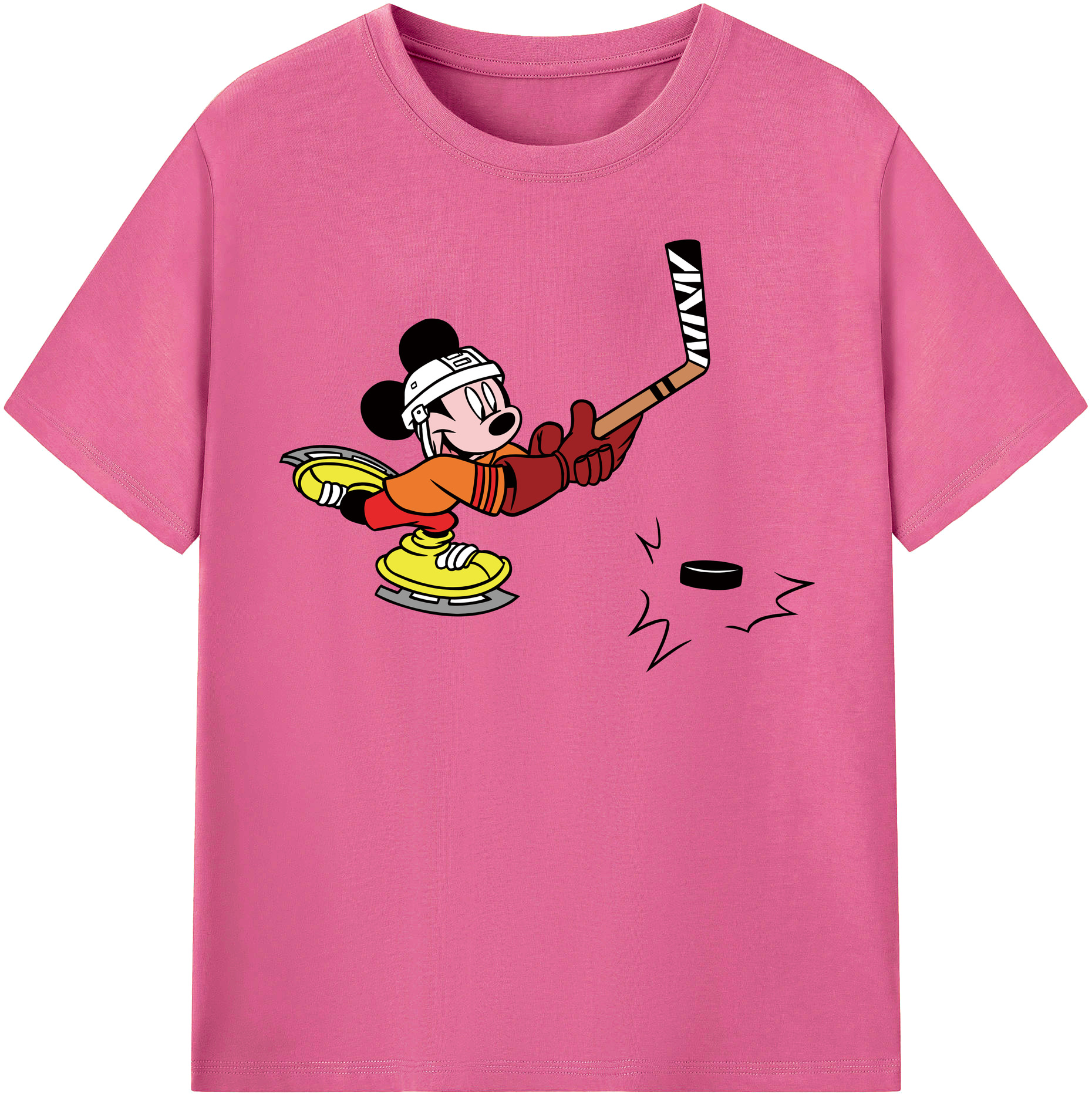 （画像用） ミッキーマウス Mickey Mouse レディースカジュアルプリントTシャツ（綿100％）