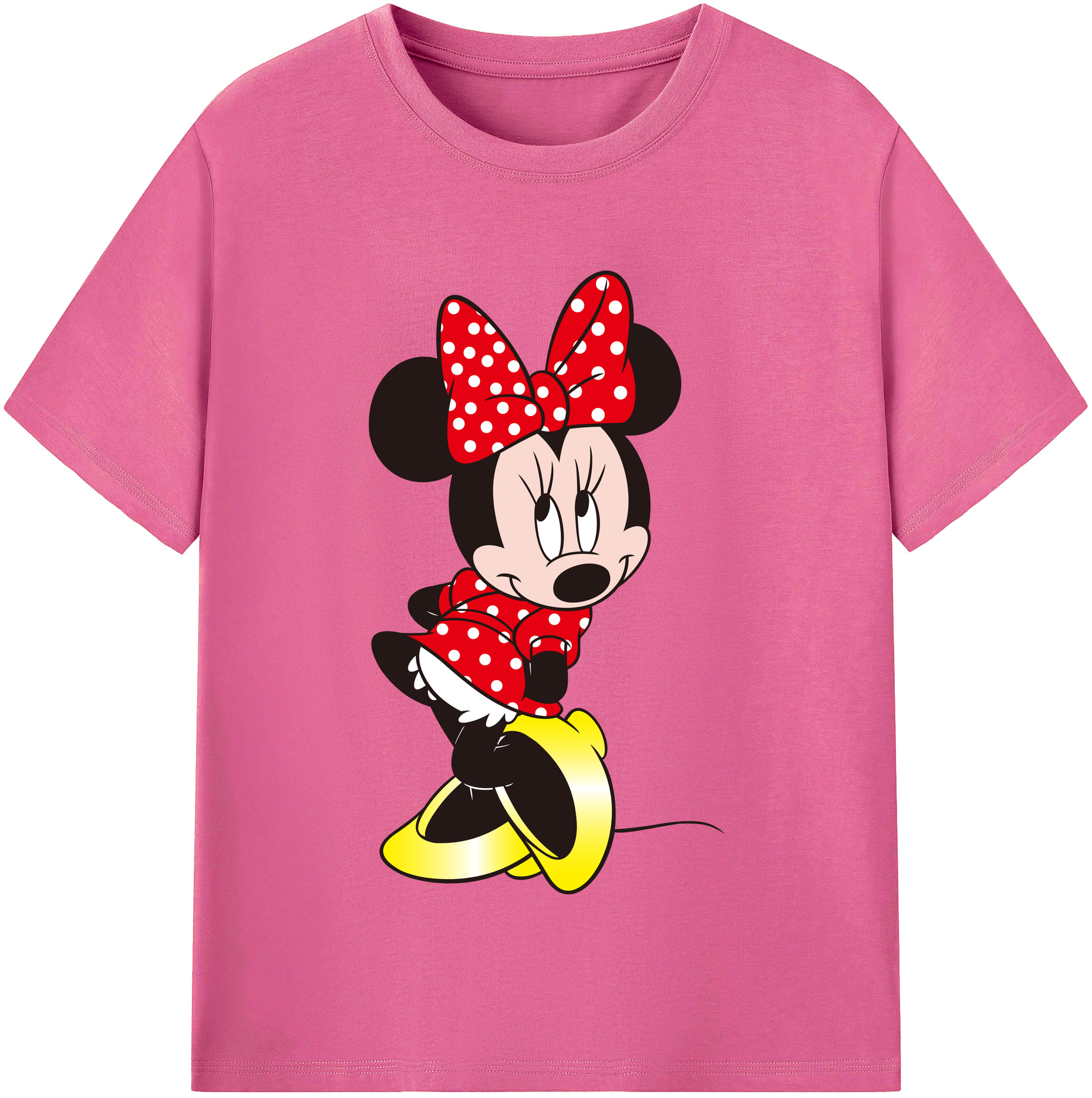 （画像用） ミッキーマウス Mickey Mouse レディースカジュアルプリントTシャツ（綿100％）
