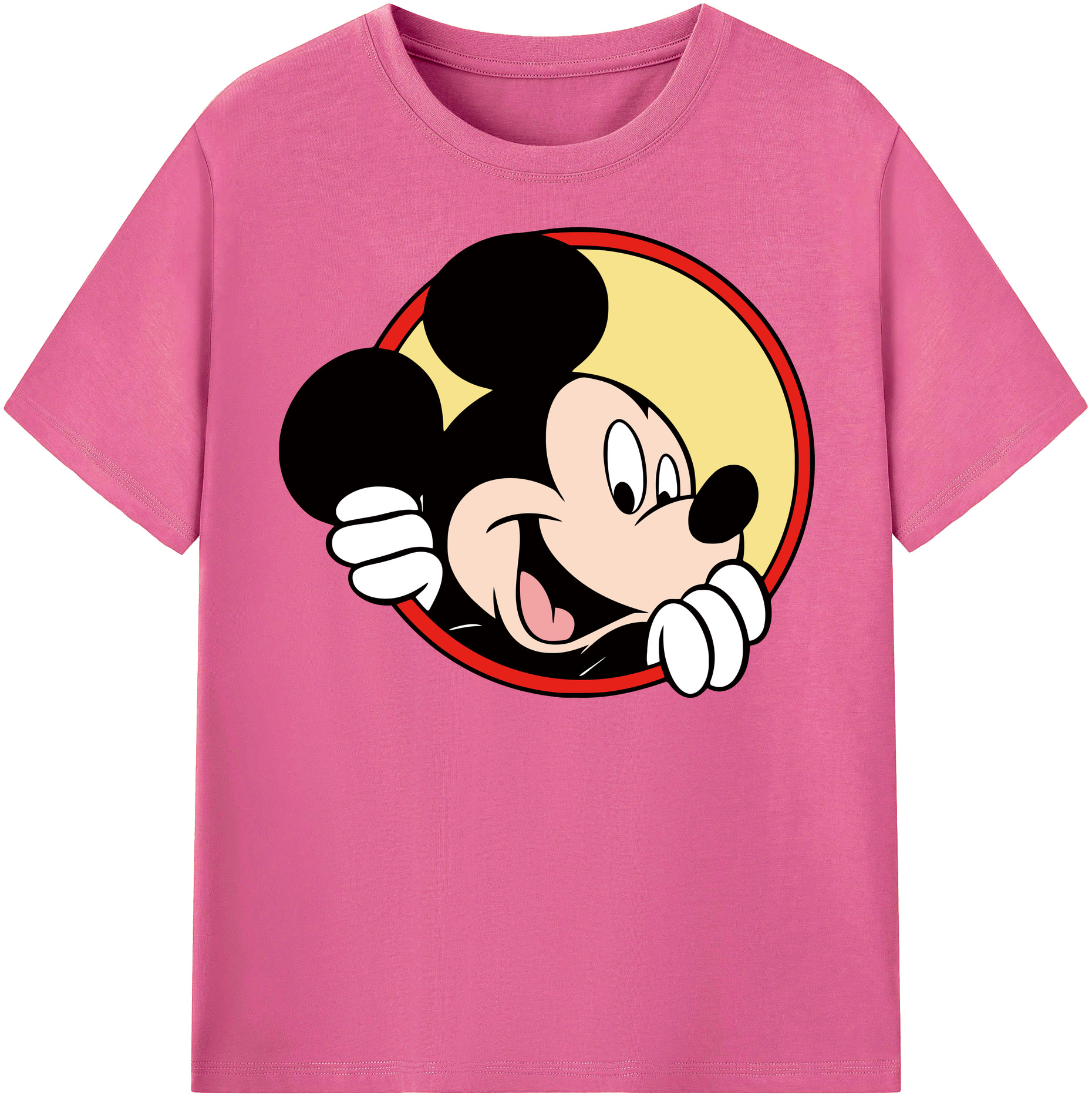 （画像用） ミッキーマウス Mickey Mouse レディースカジュアルプリントTシャツ（綿100％）