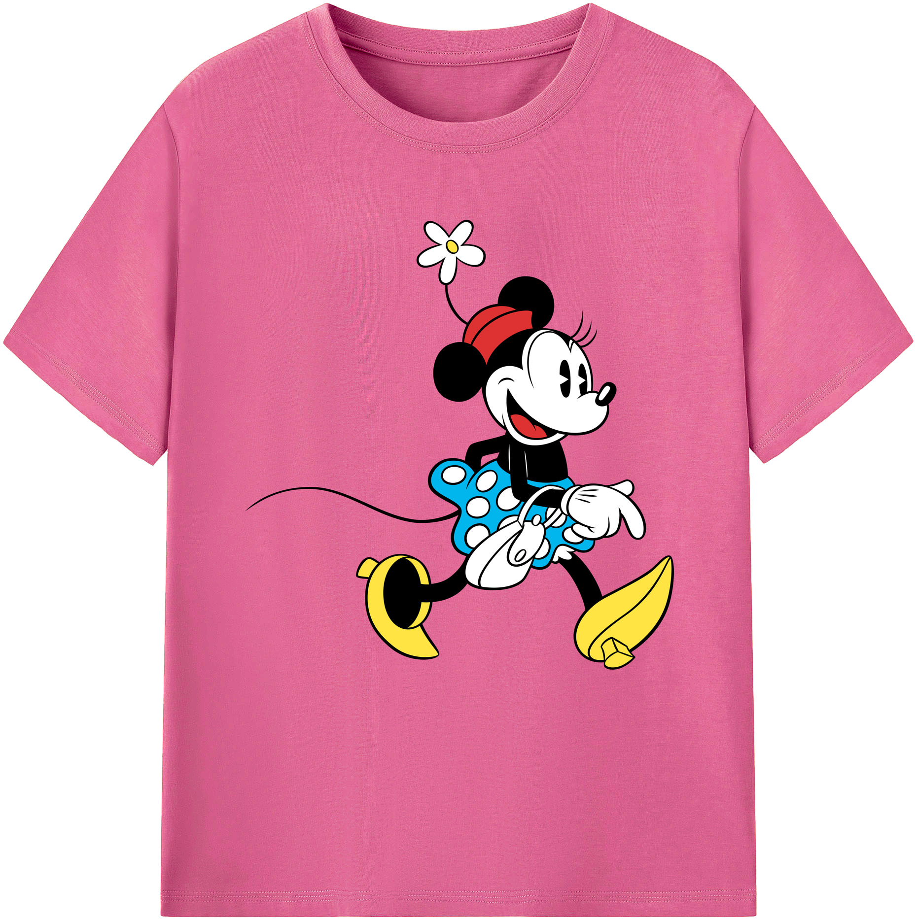 （画像用） ミッキーマウス Mickey Mouse レディースカジュアルプリントTシャツ（綿100％）