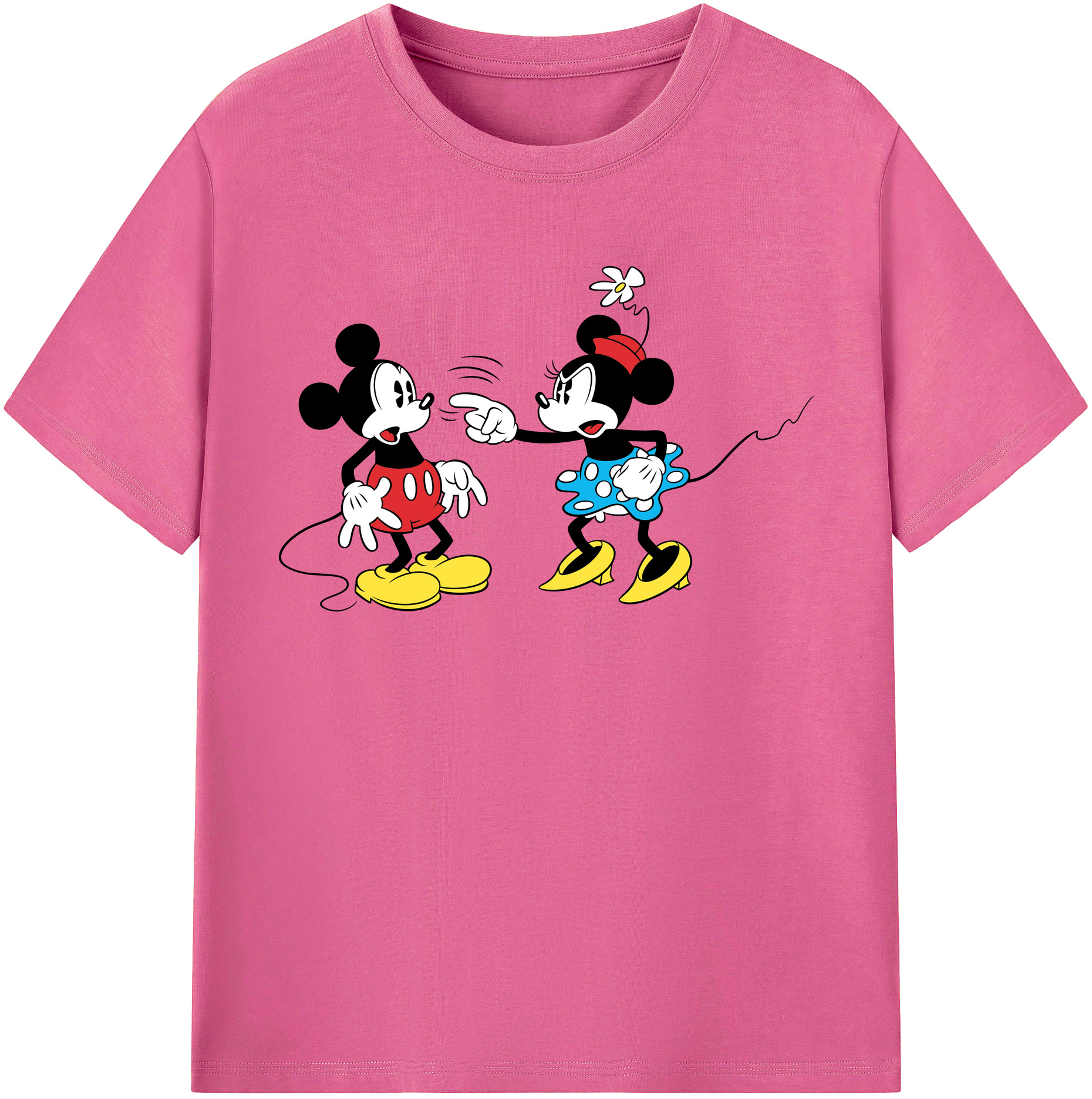 （画像用） ミッキーマウス Mickey Mouse レディースカジュアルプリントTシャツ（綿100％）