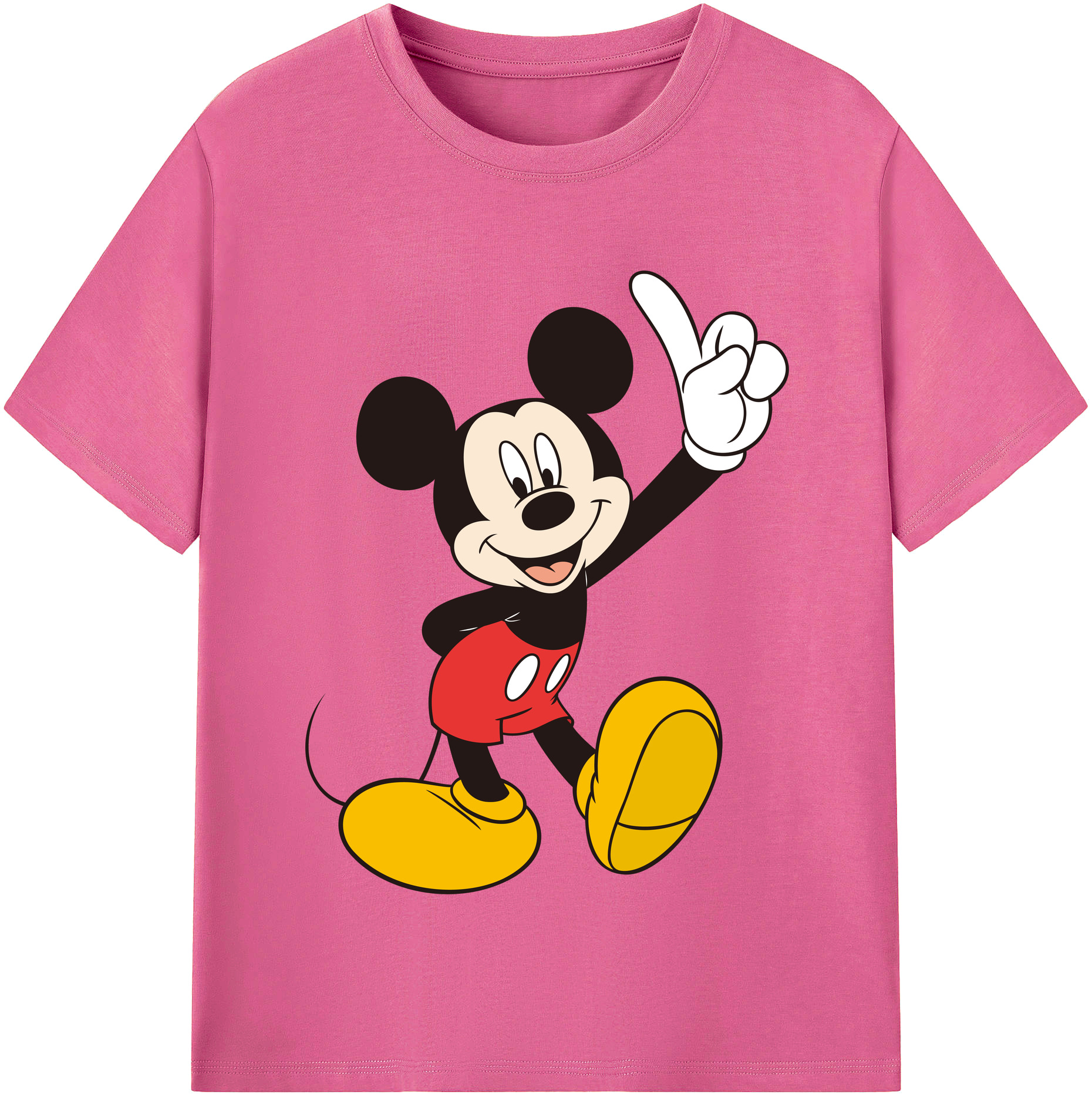 （画像用） ミッキーマウス Mickey Mouse レディースカジュアルプリントTシャツ（綿100％）