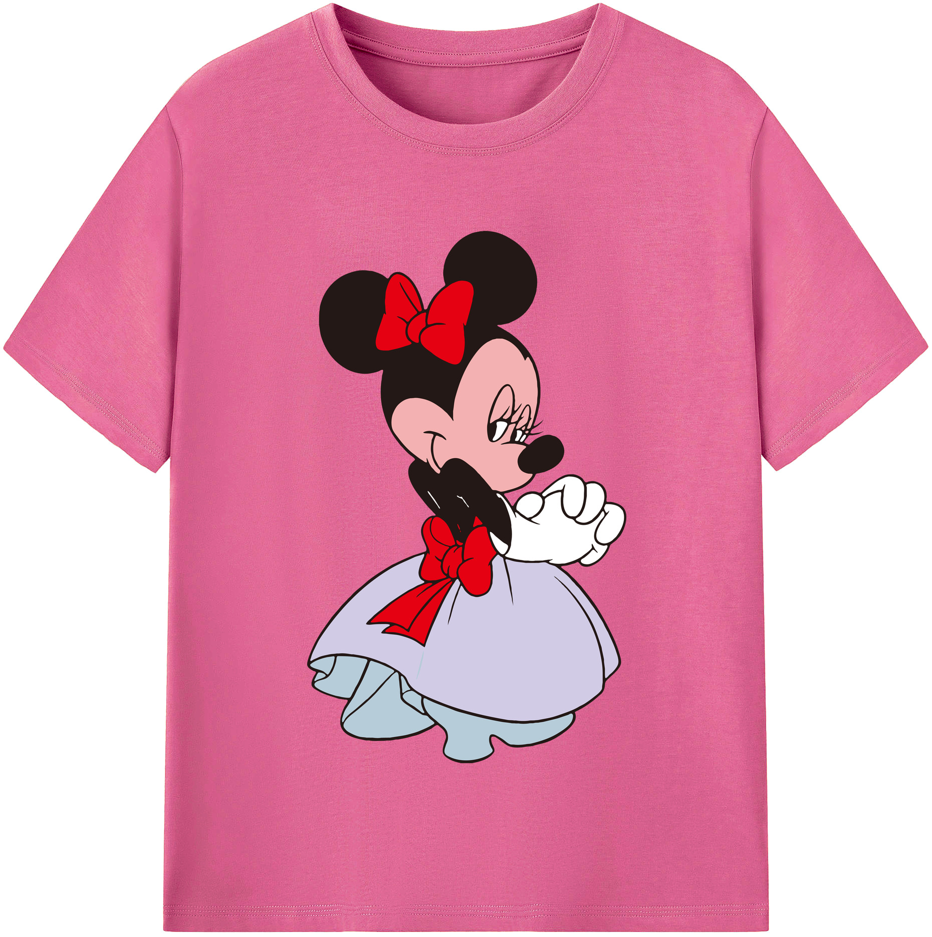（画像用） ミッキーマウス Mickey Mouse レディースカジュアルプリントTシャツ（綿100％）