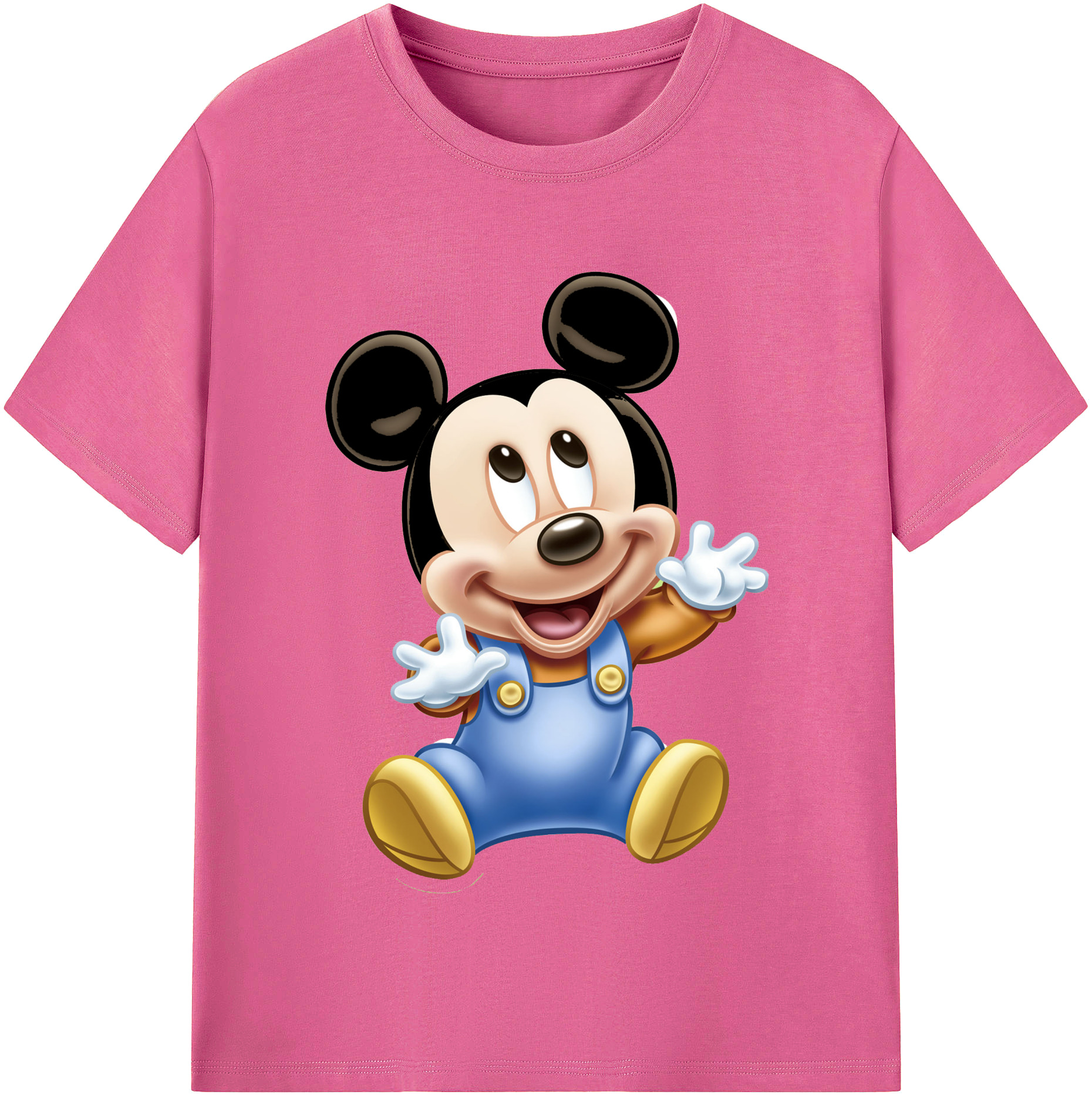 （画像用） ミッキーマウス Mickey Mouse レディースカジュアルプリントTシャツ（綿100％）