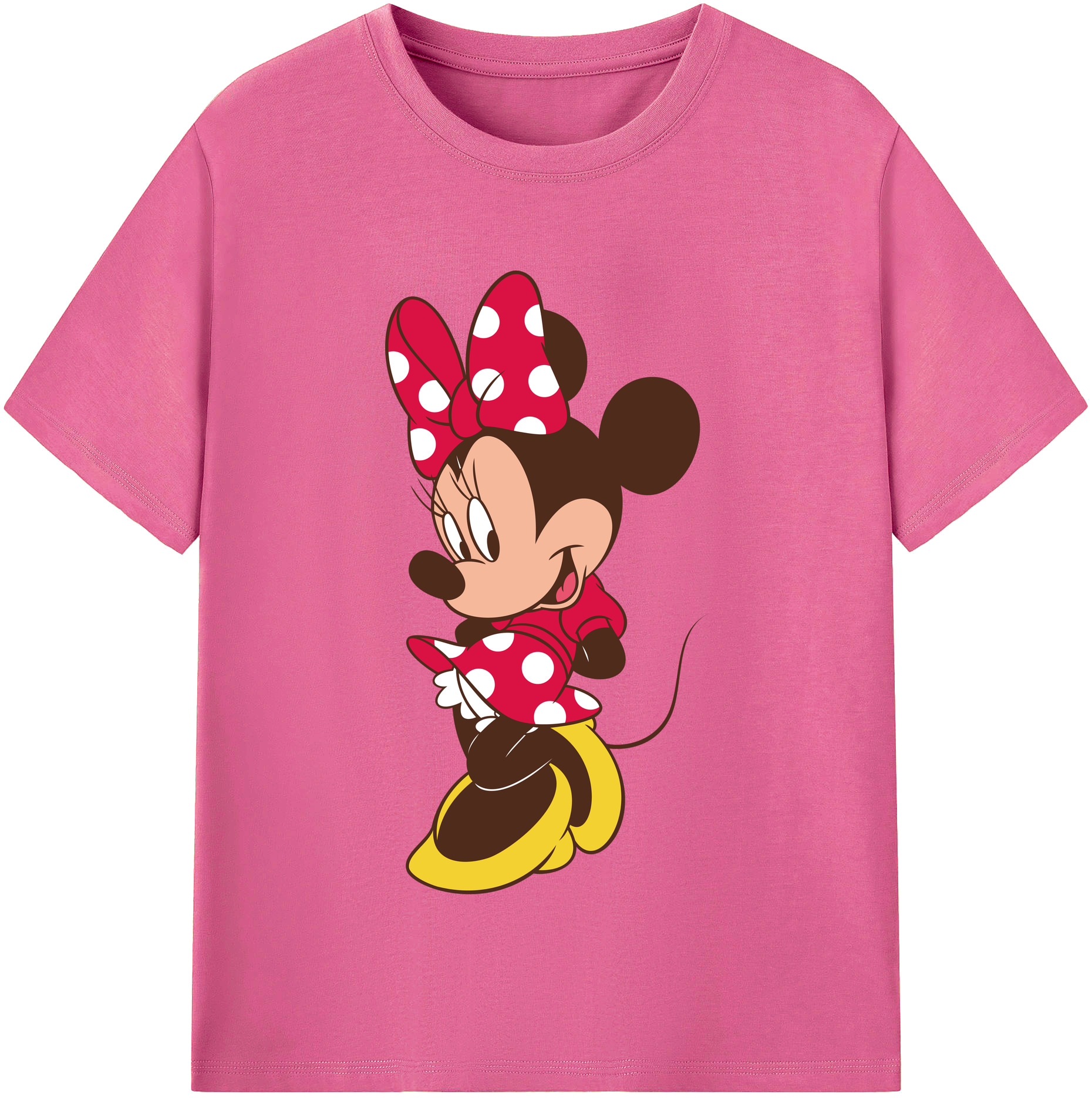 （画像用） ミッキーマウス Mickey Mouse レディースカジュアルプリントTシャツ（綿100％）