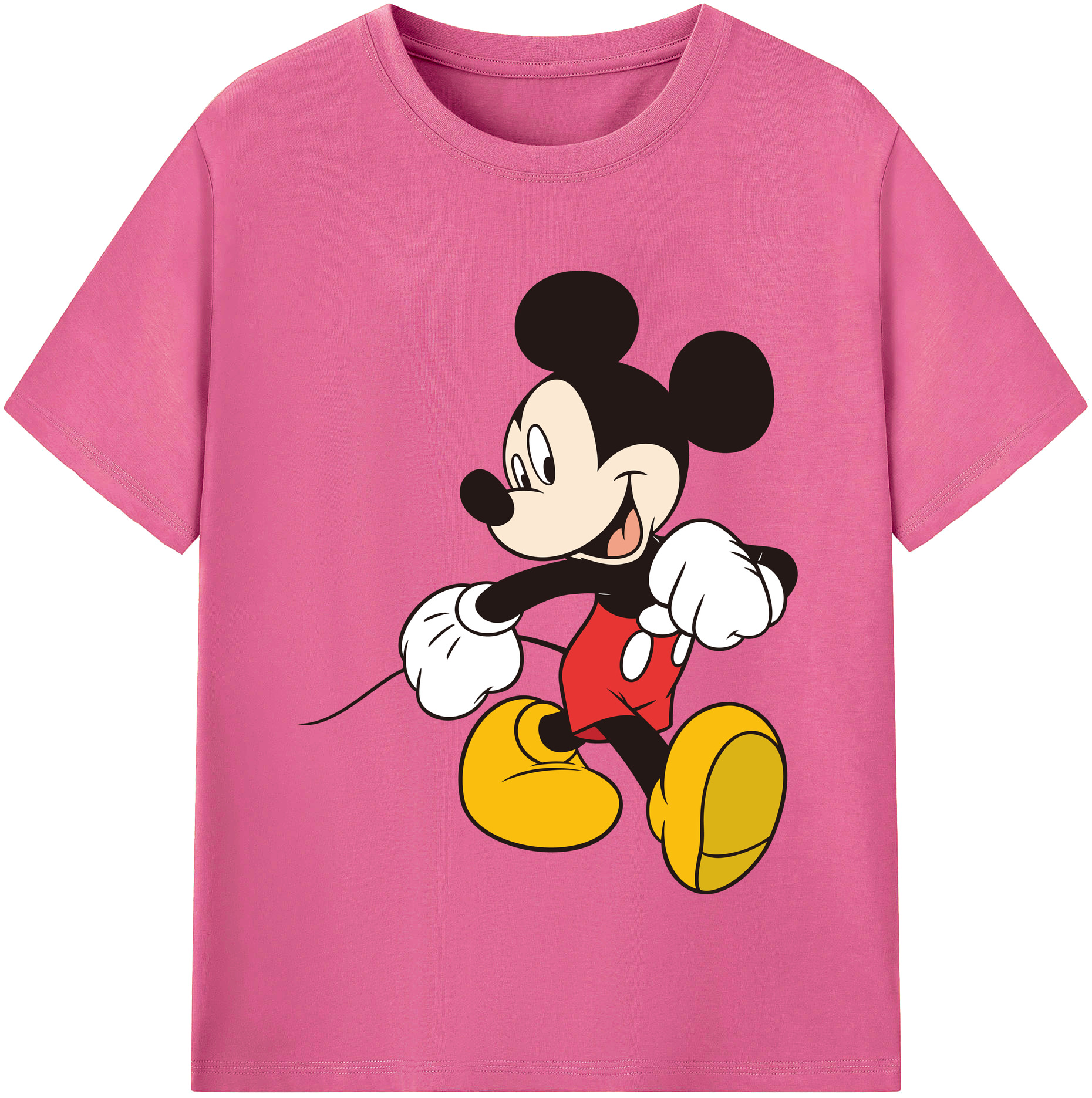 （画像用） ミッキーマウス Mickey Mouse レディースカジュアルプリントTシャツ（綿100％）