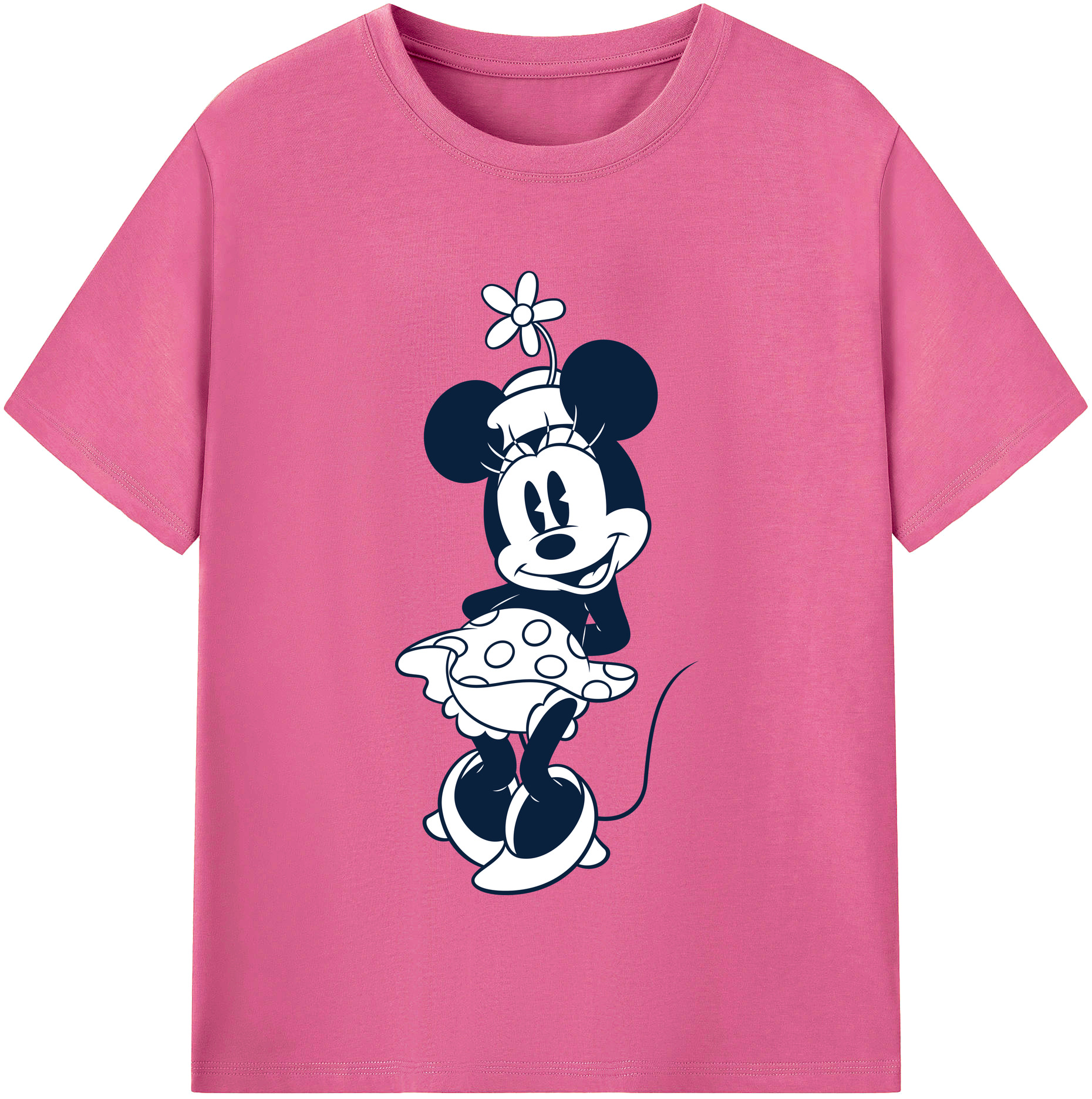 （画像用） ミッキーマウス Mickey Mouse レディースカジュアルプリントTシャツ（綿100％）