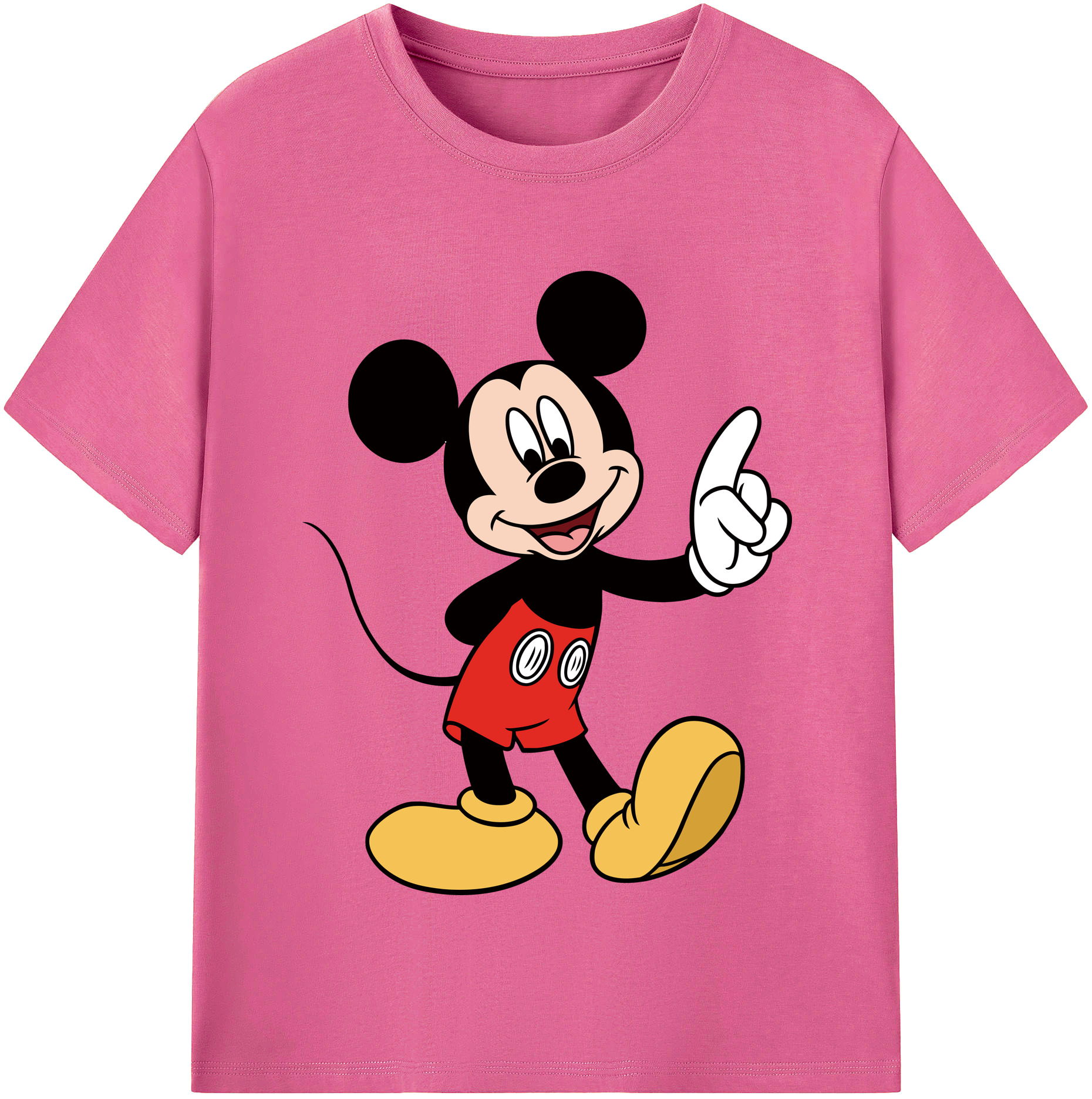 （画像用） ミッキーマウス Mickey Mouse レディースカジュアルプリントTシャツ（綿100％）