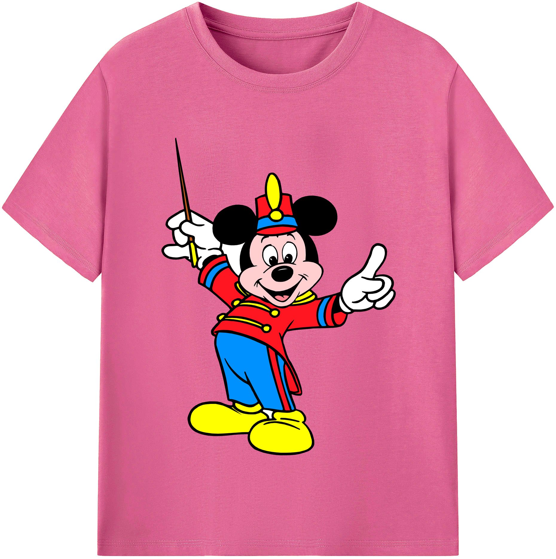 （画像用） ミッキーマウス Mickey Mouse レディースカジュアルプリントTシャツ（綿100％）