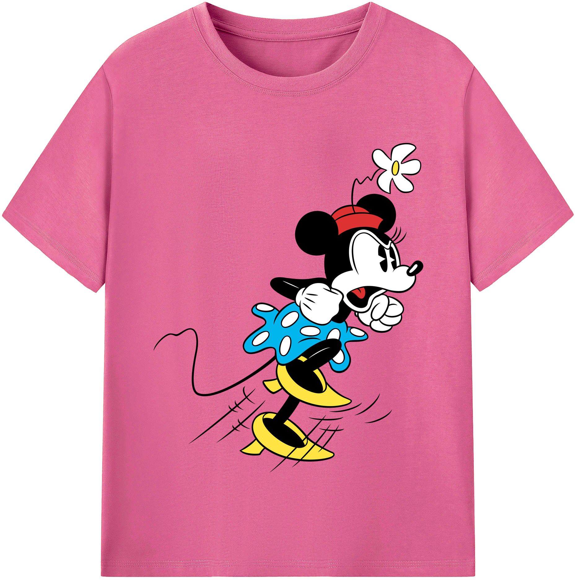 （画像用） ミッキーマウス Mickey Mouse レディースカジュアルプリントTシャツ（綿100％）