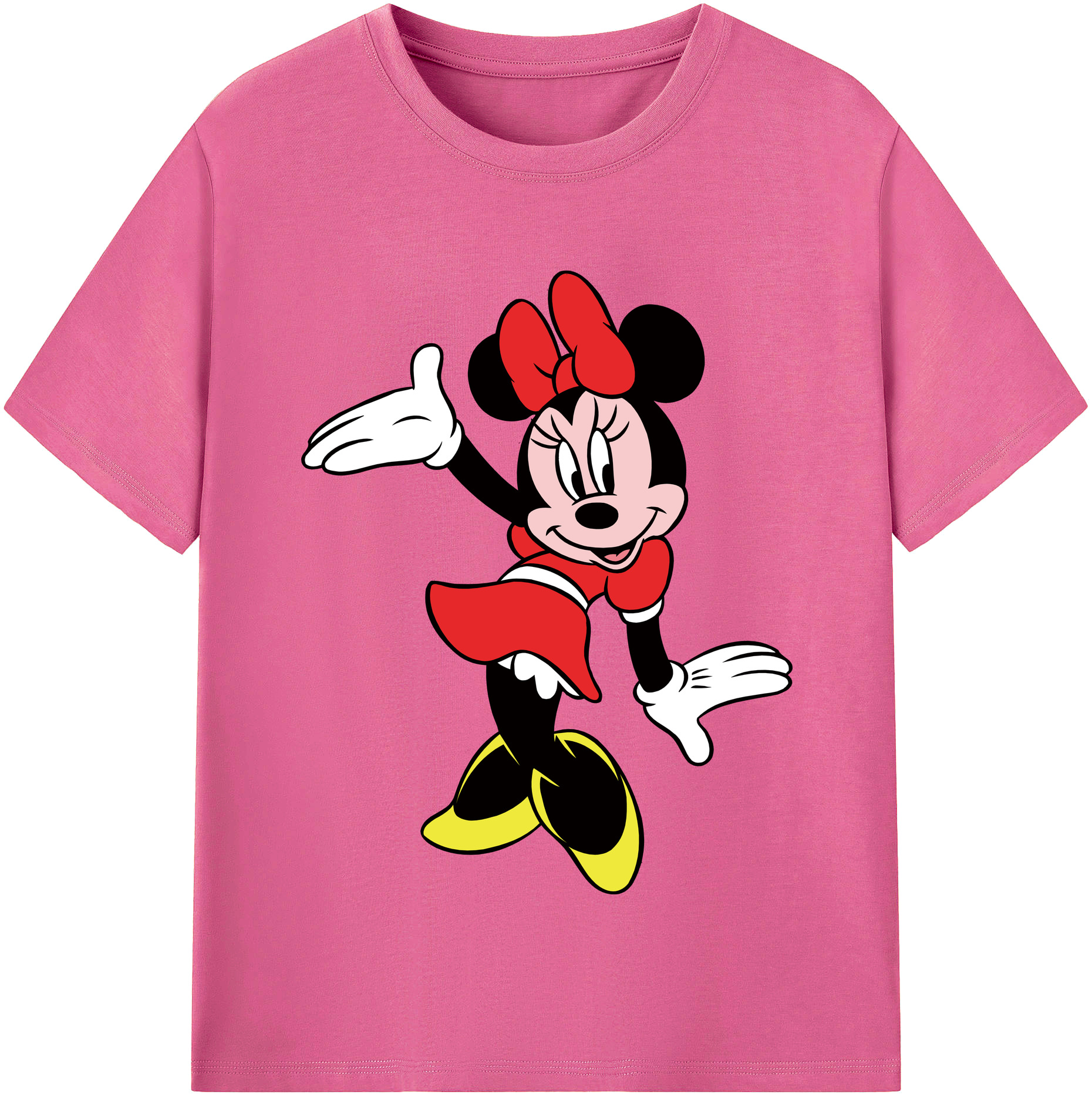 （画像用） ミッキーマウス Mickey Mouse レディースカジュアルプリントTシャツ（綿100％）