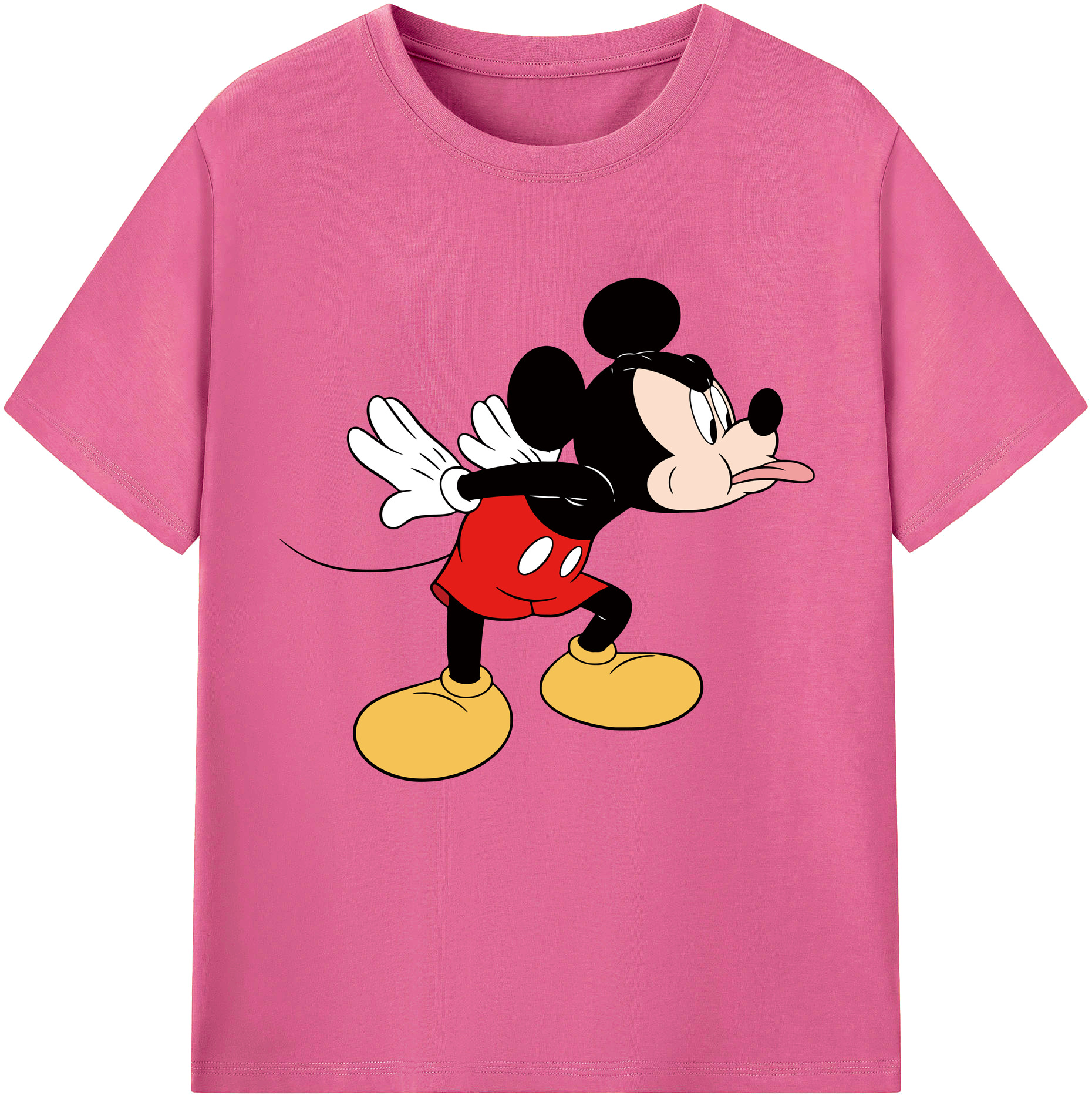 （画像用） ミッキーマウス Mickey Mouse レディースカジュアルプリントTシャツ（綿100％）