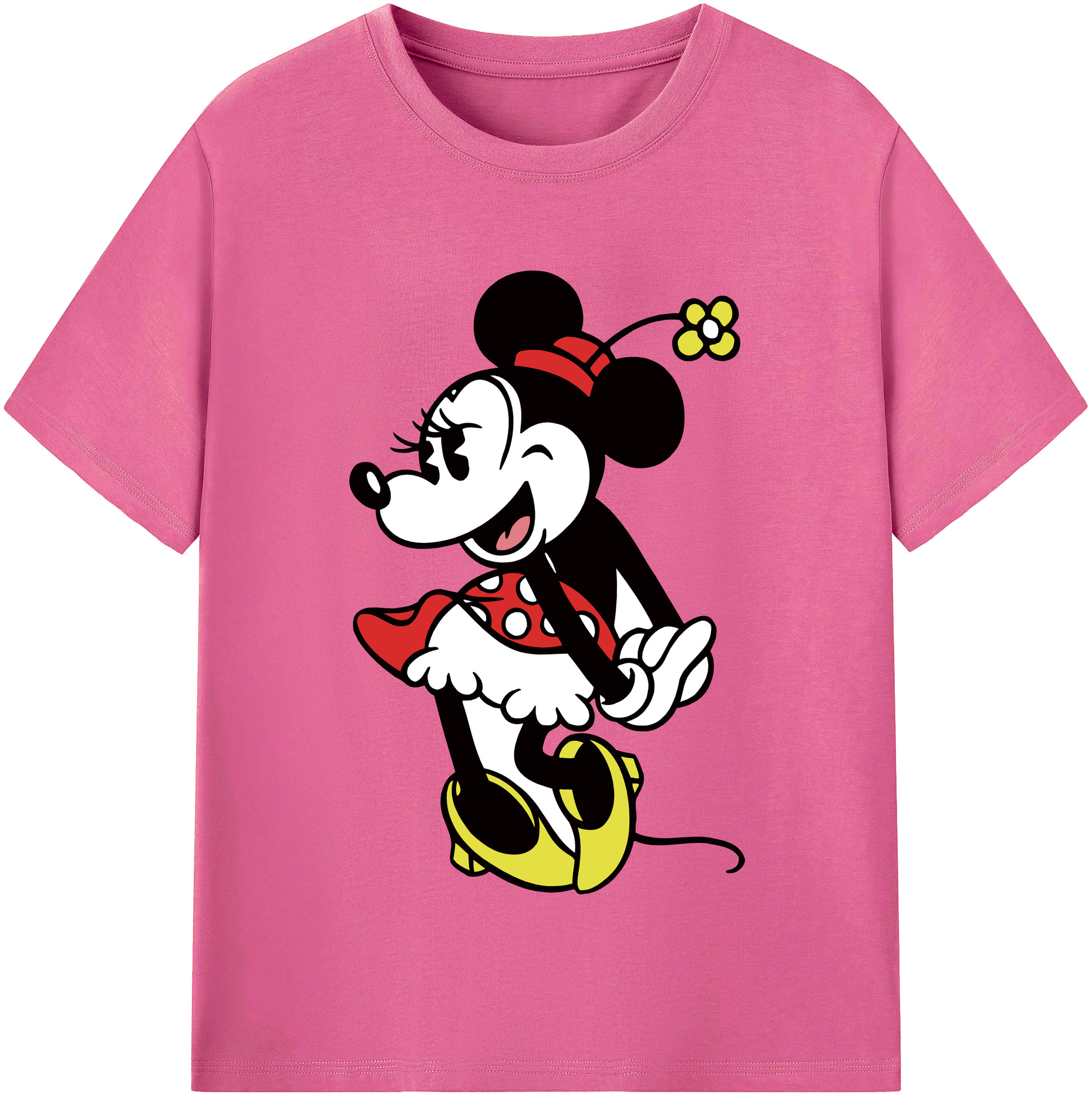 （画像用） ミッキーマウス Mickey Mouse レディースカジュアルプリントTシャツ（綿100％）