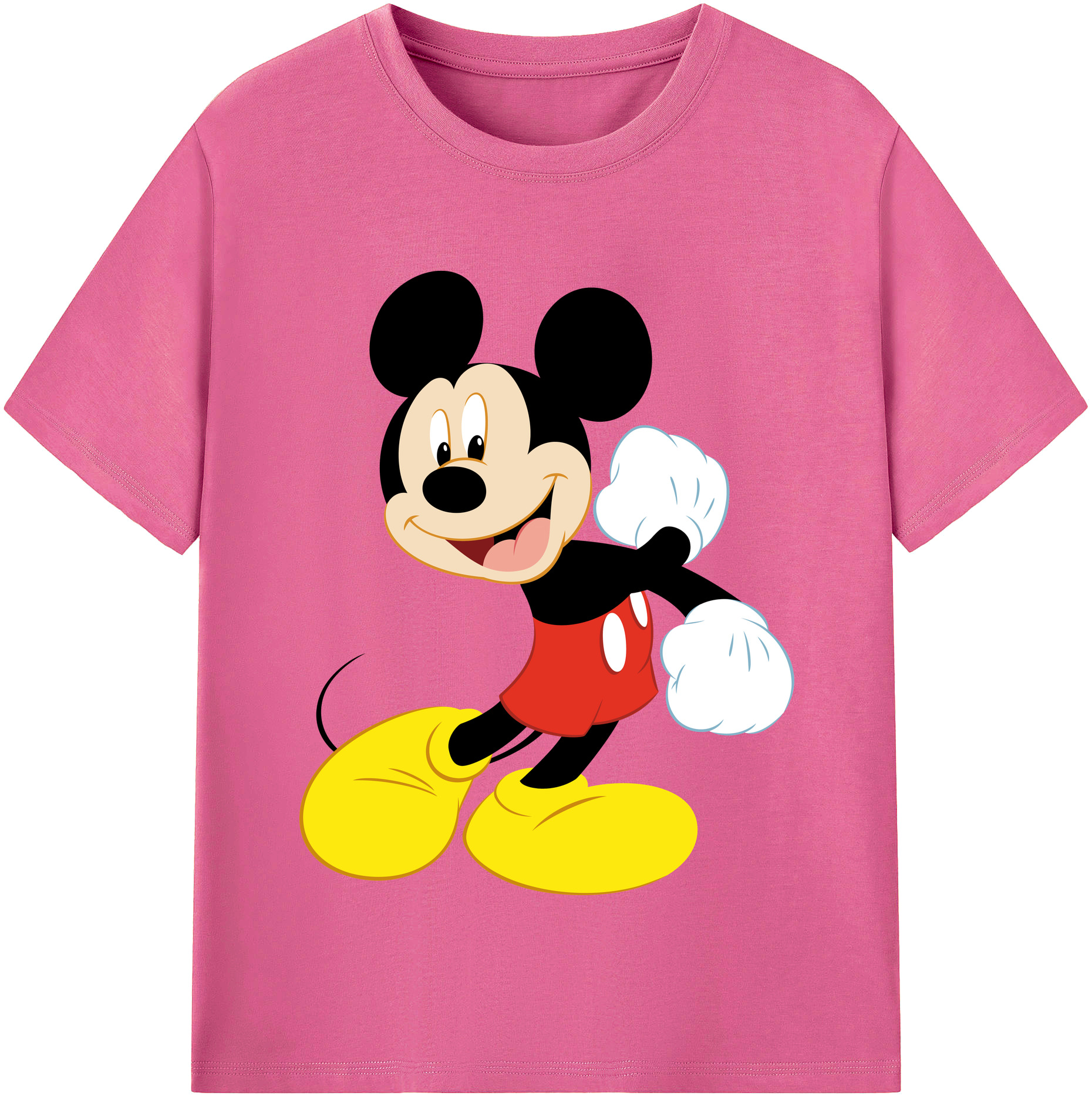 （画像用） ミッキーマウス Mickey Mouse レディースカジュアルプリントTシャツ（綿100％）