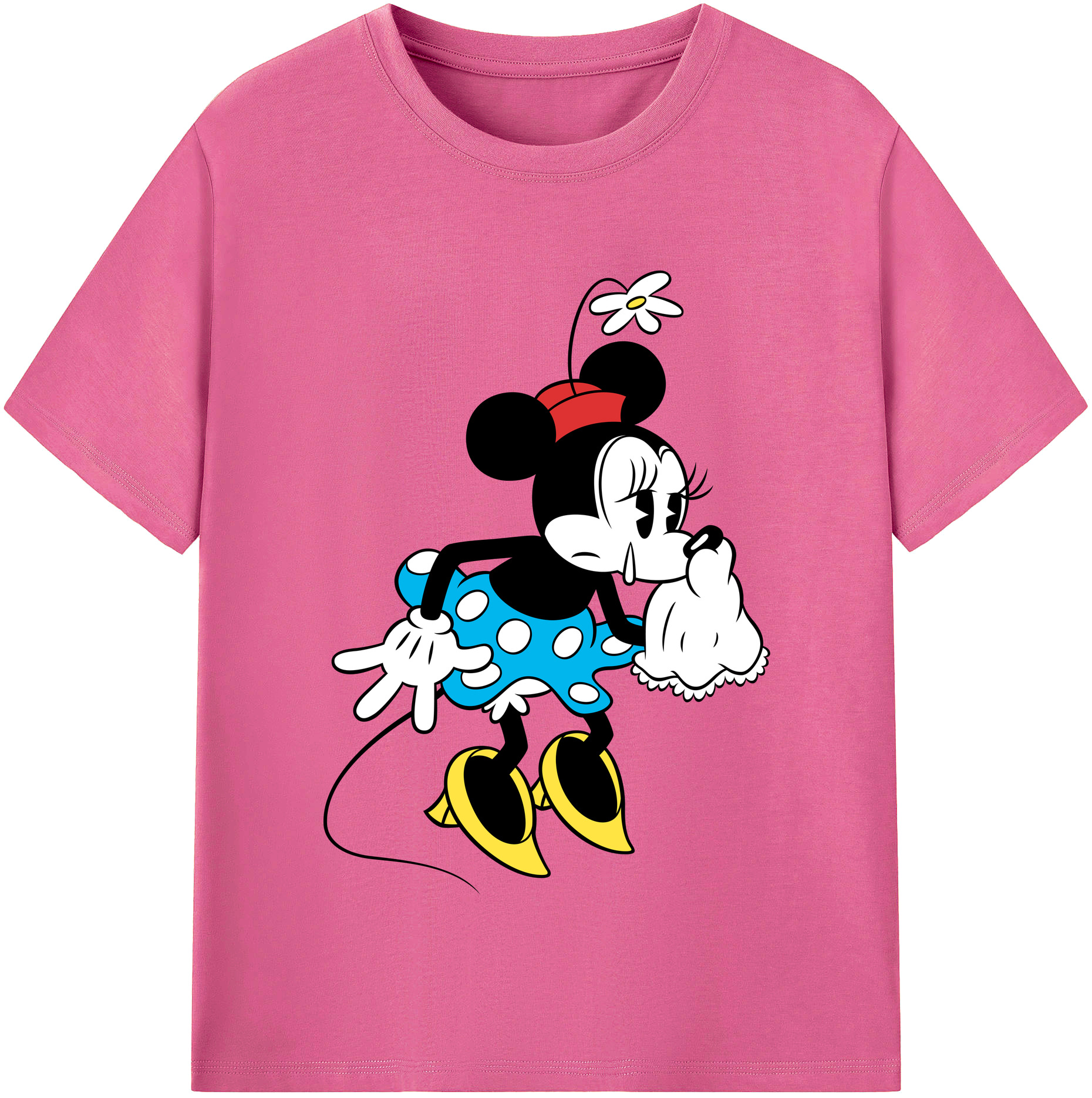 （画像用） ミッキーマウス Mickey Mouse レディースカジュアルプリントTシャツ（綿100％）