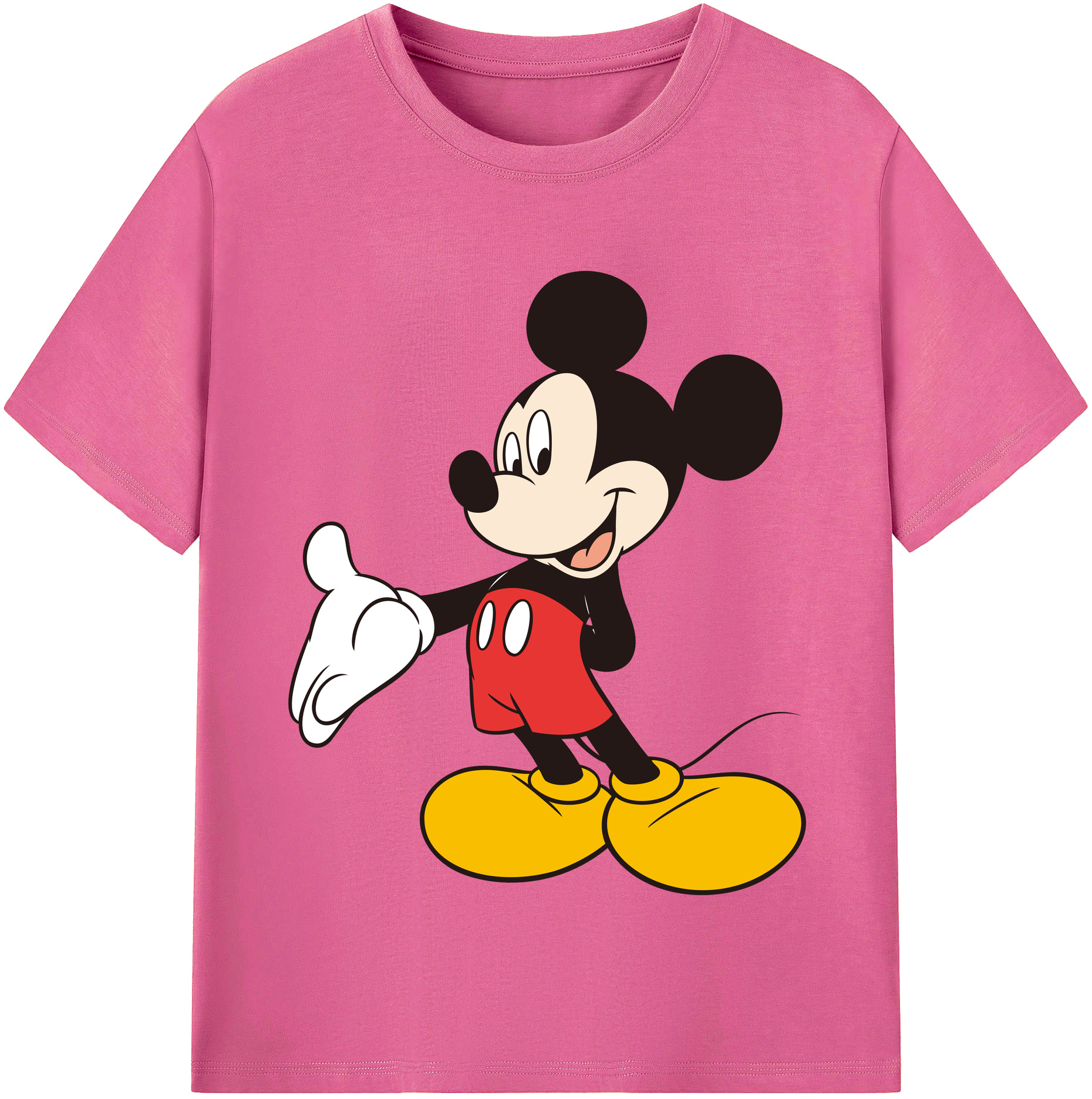 （画像用） ミッキーマウス Mickey Mouse レディースカジュアルプリントTシャツ（綿100％）