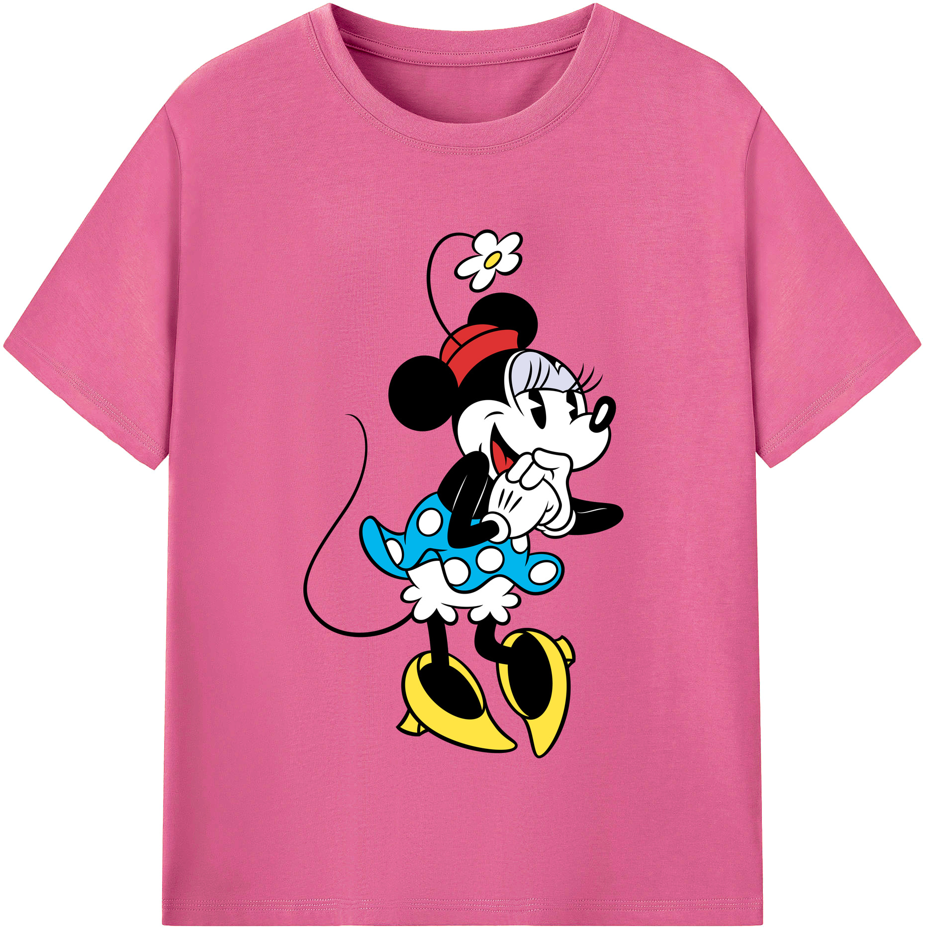 （画像用） ミッキーマウス Mickey Mouse レディースカジュアルプリントTシャツ（綿100％）