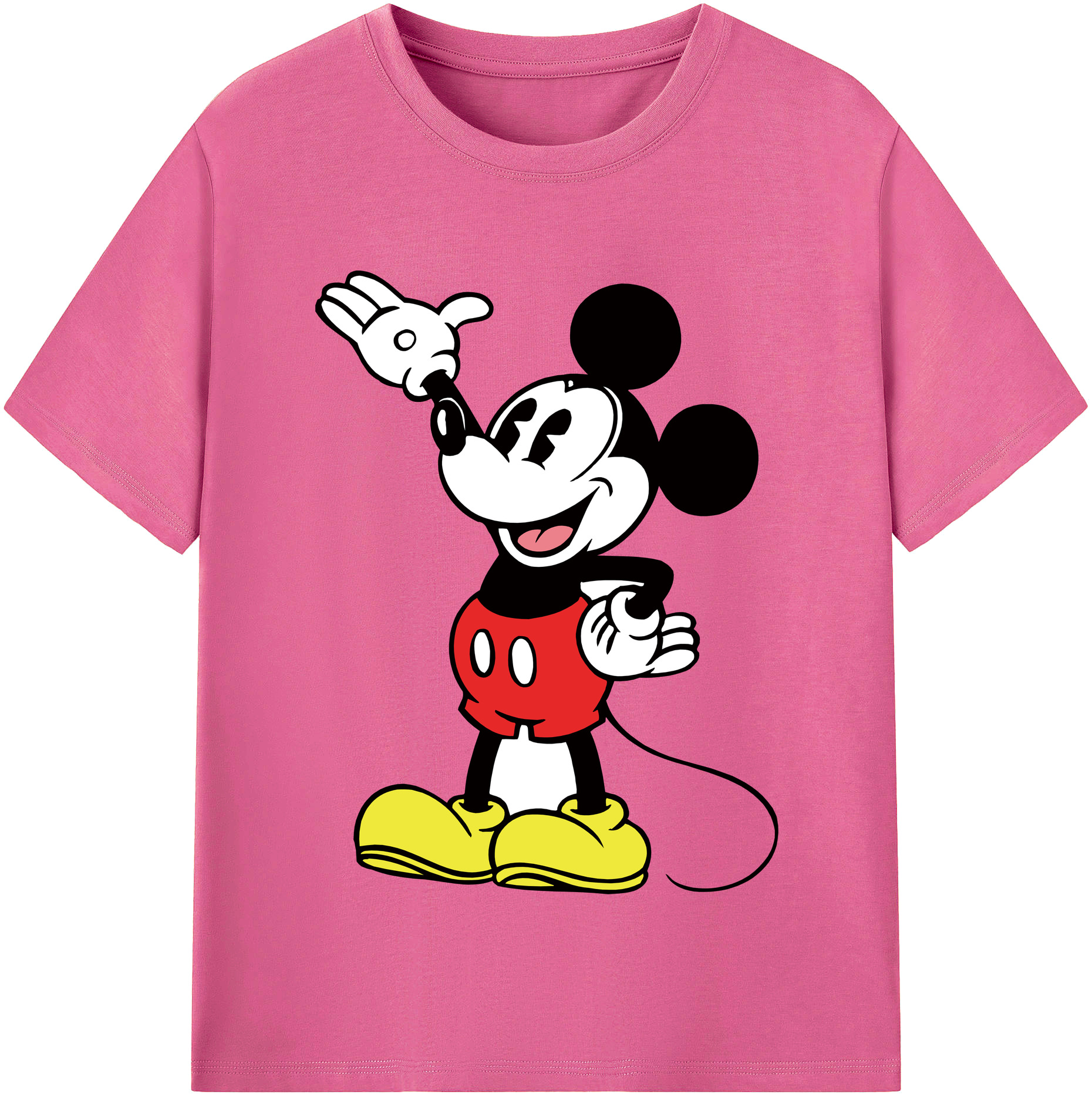 （画像用） ミッキーマウス Mickey Mouse レディースカジュアルプリントTシャツ（綿100％）