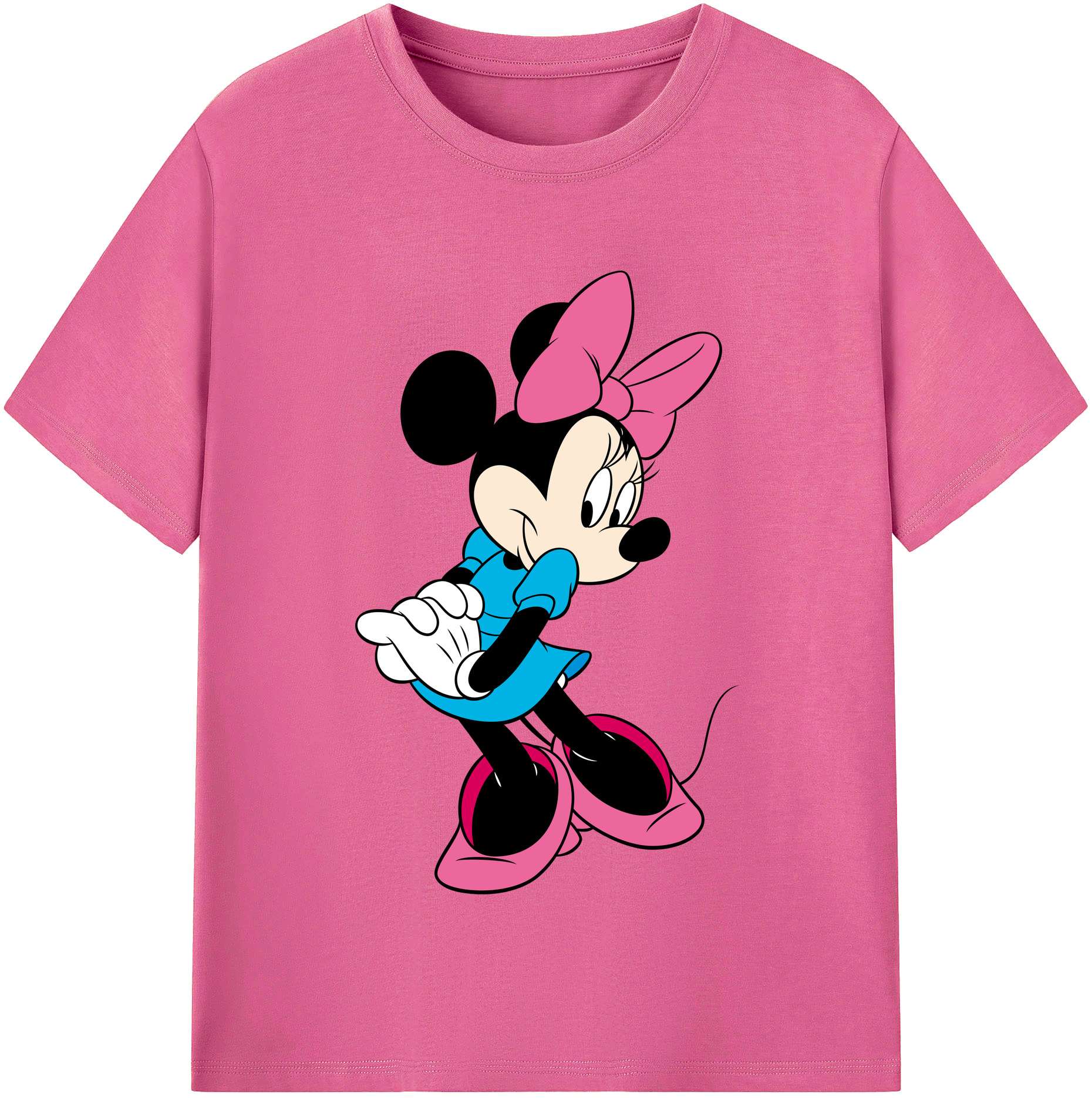 （画像用） ミッキーマウス Mickey Mouse レディースカジュアルプリントTシャツ（綿100％）