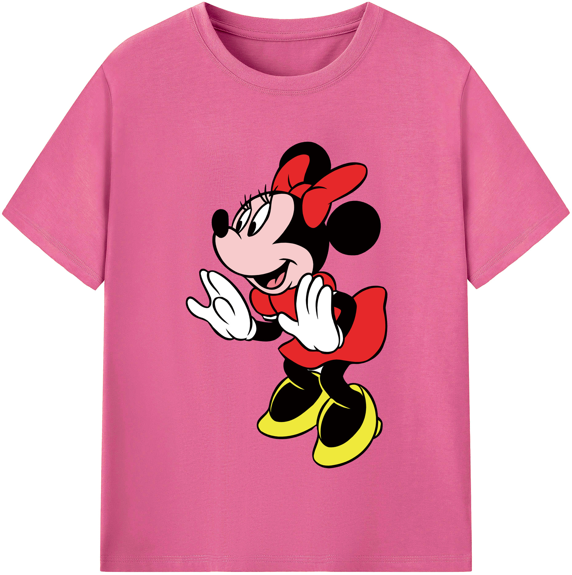 （画像用） ミッキーマウス Mickey Mouse レディースカジュアルプリントTシャツ（綿100％）
