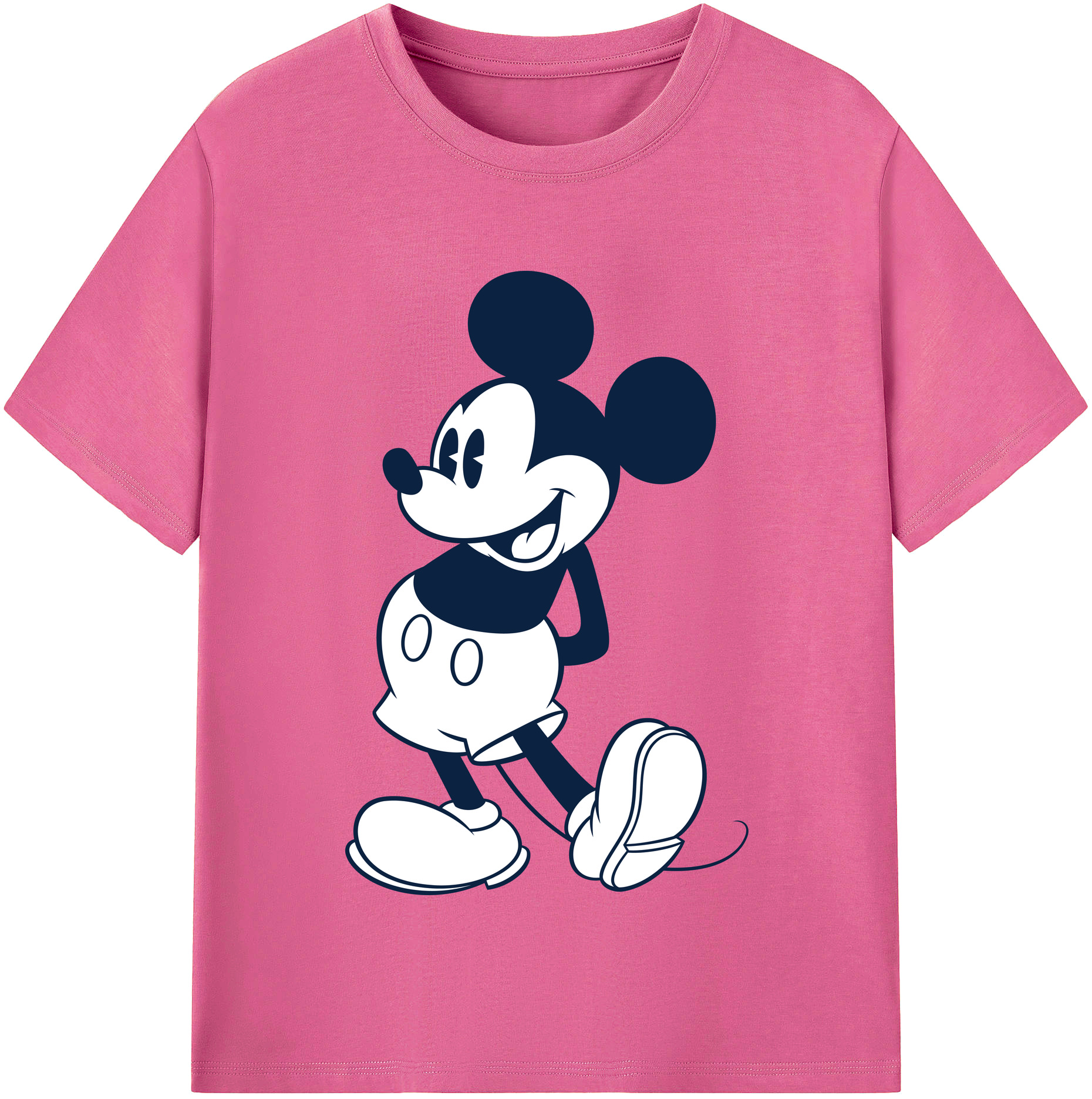 （画像用） ミッキーマウス Mickey Mouse レディースカジュアルプリントTシャツ（綿100％）