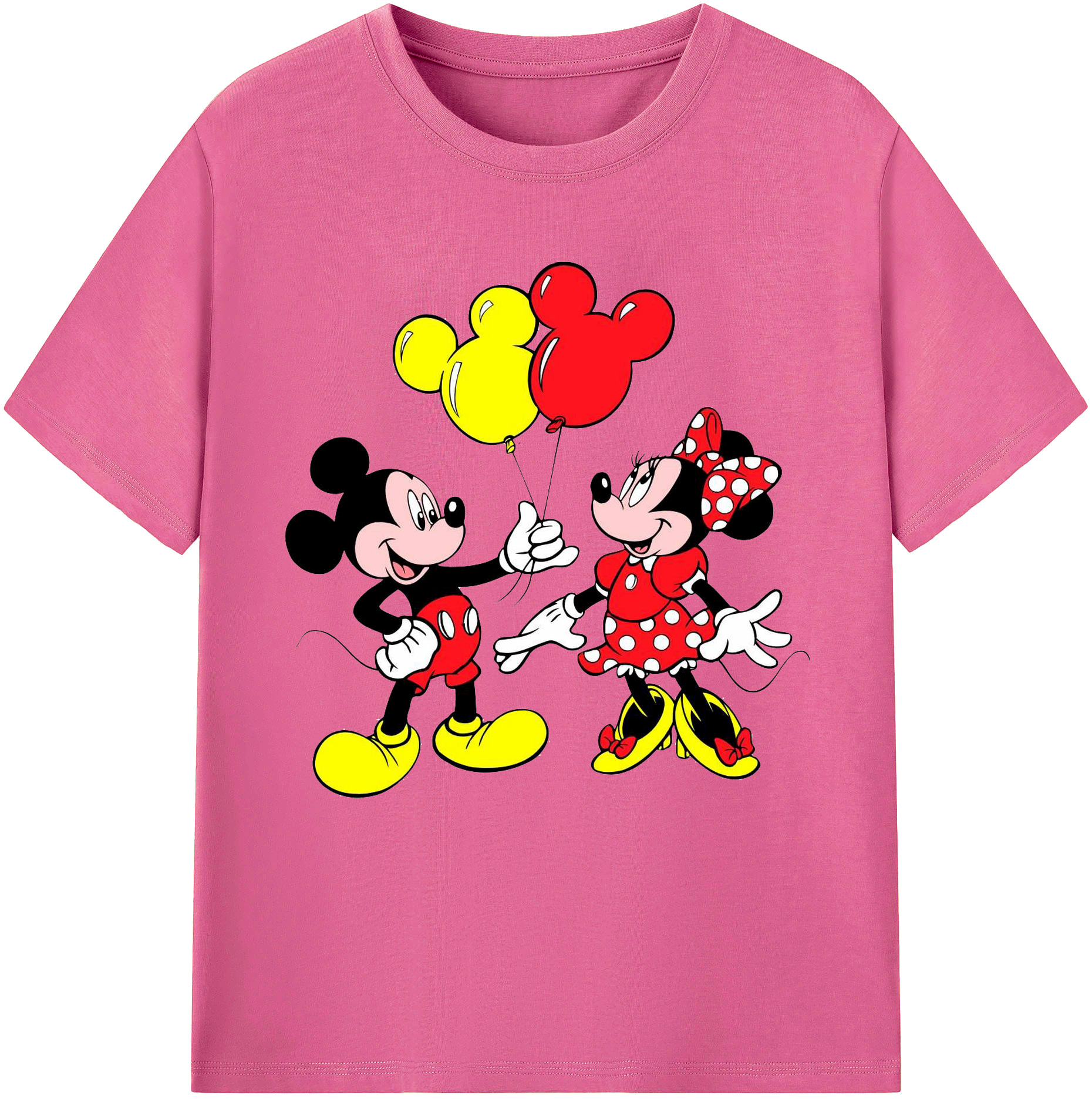（画像用） ミッキーマウス Mickey Mouse レディースカジュアルプリントTシャツ（綿100％）