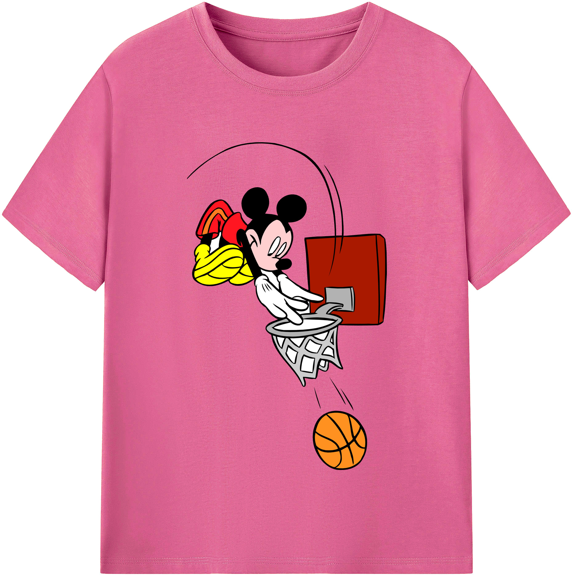 （画像用） ミッキーマウス Mickey Mouse レディースカジュアルプリントTシャツ（綿100％）