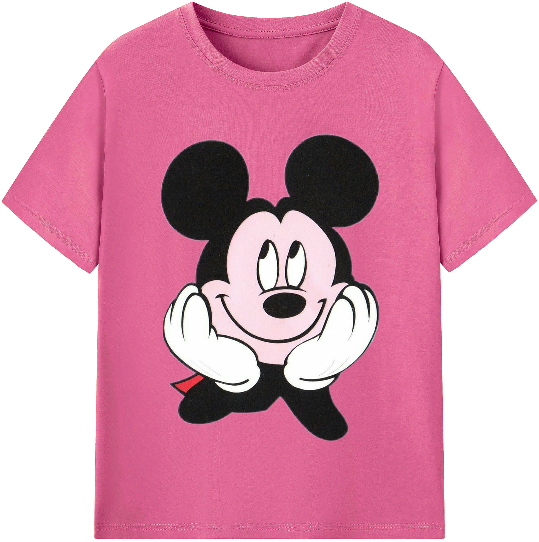 （画像用） ミッキーマウス Mickey Mouse レディースカジュアルプリントTシャツ（綿100％）