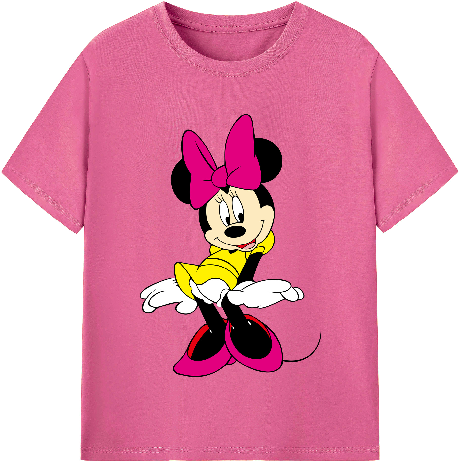 （画像用） ミッキーマウス Mickey Mouse レディースカジュアルプリントTシャツ（綿100％）