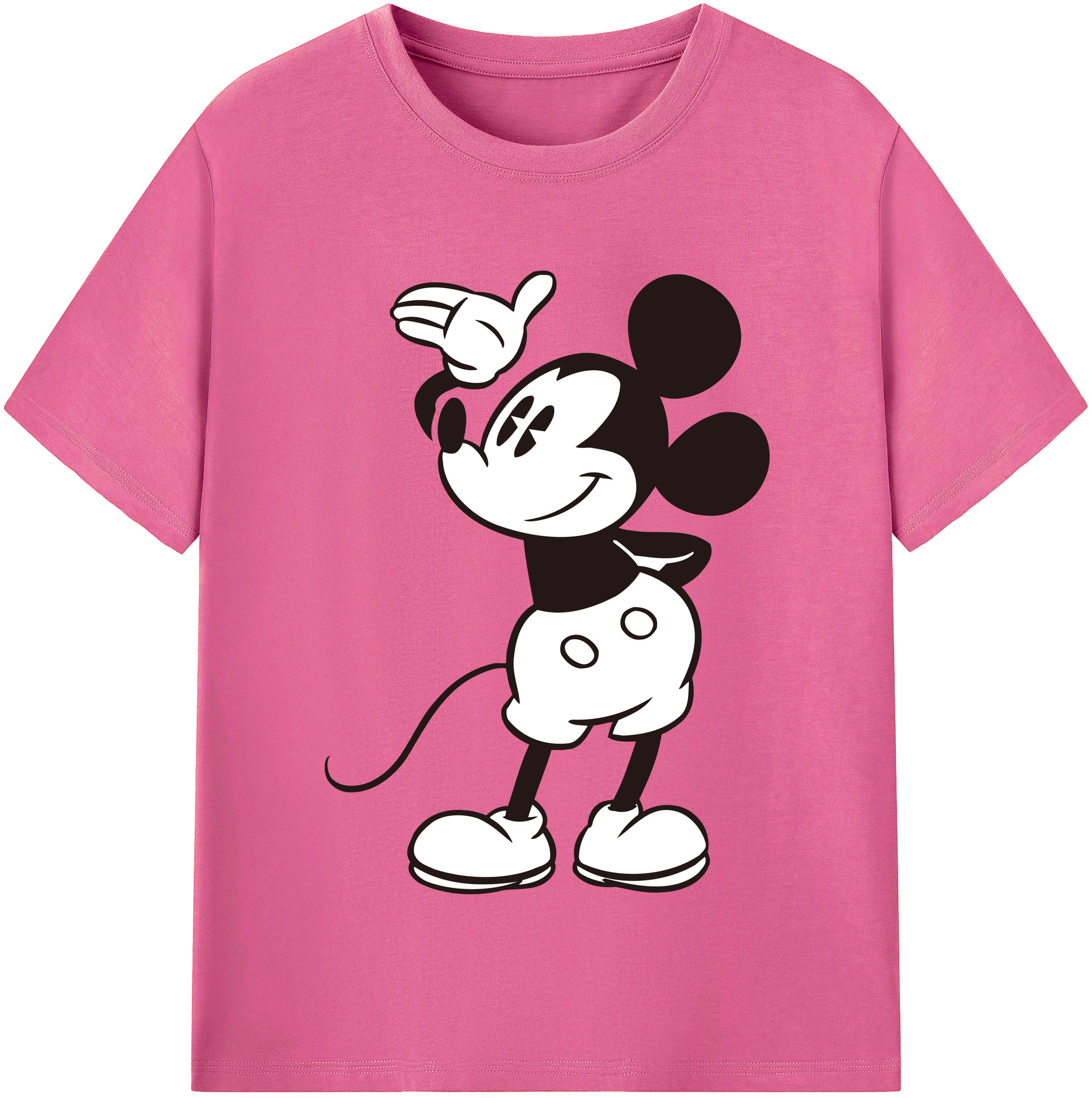 （画像用） ミッキーマウス Mickey Mouse レディースカジュアルプリントTシャツ（綿100％）
