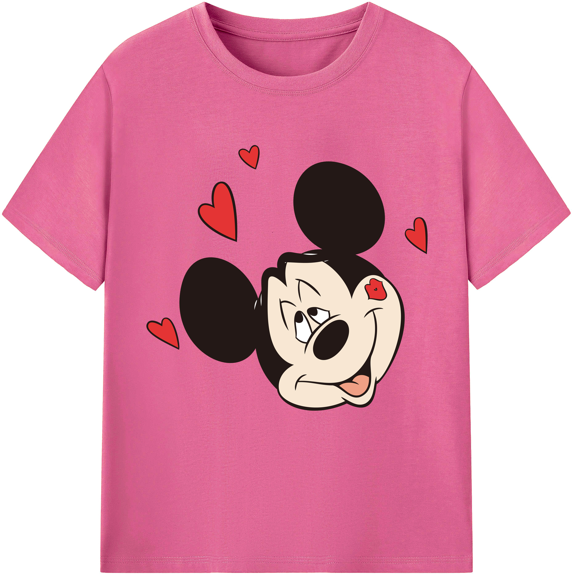 （画像用） ミッキーマウス Mickey Mouse レディースカジュアルプリントTシャツ（綿100％）