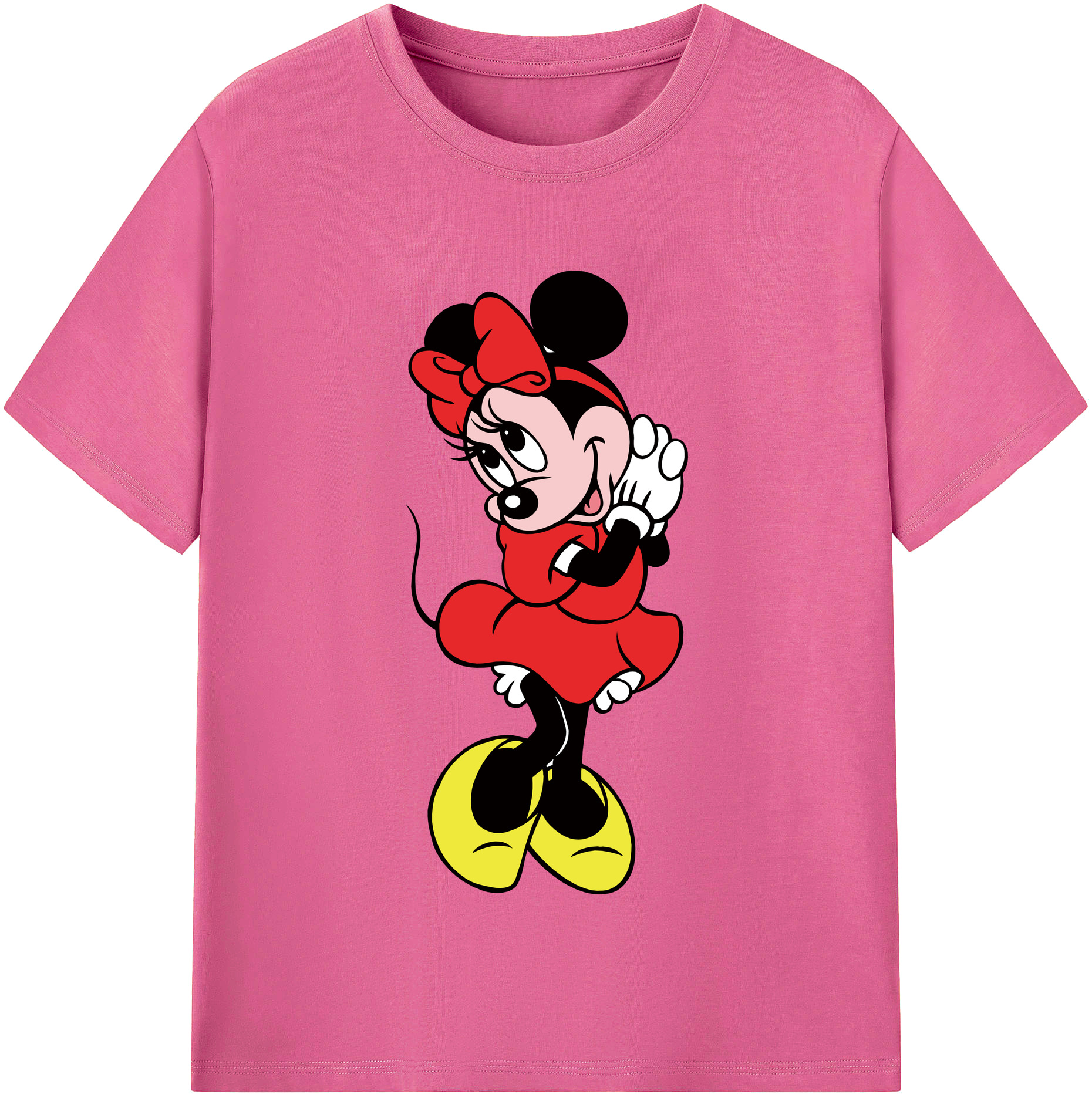 （画像用） ミッキーマウス Mickey Mouse レディースカジュアルプリントTシャツ（綿100％）