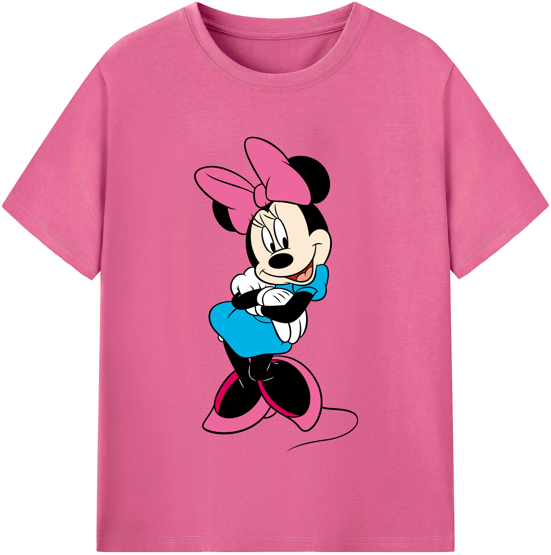 （画像用） ミッキーマウス Mickey Mouse レディースカジュアルプリントTシャツ（綿100％）