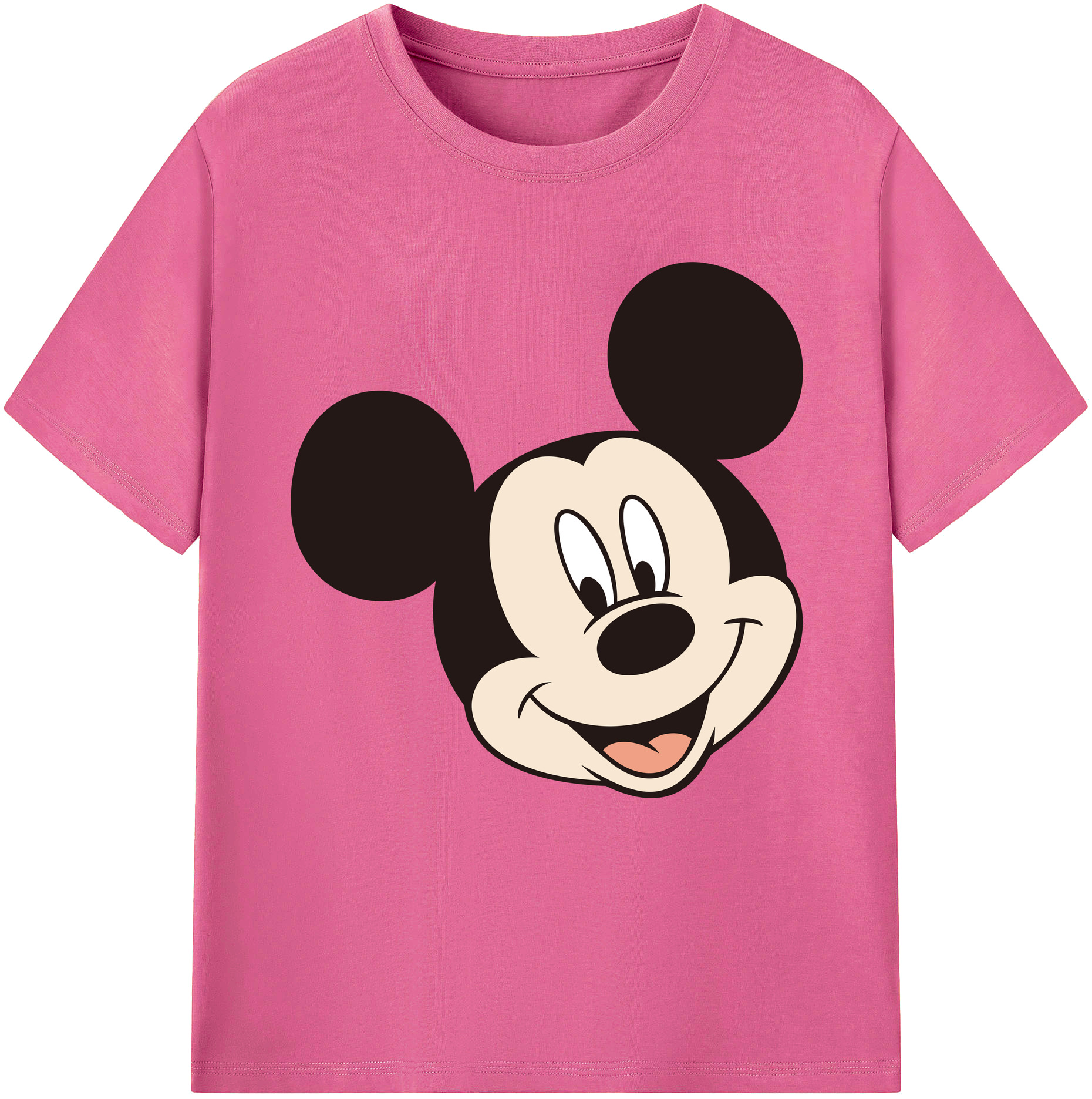 （画像用） ミッキーマウス Mickey Mouse レディースカジュアルプリントTシャツ（綿100％）