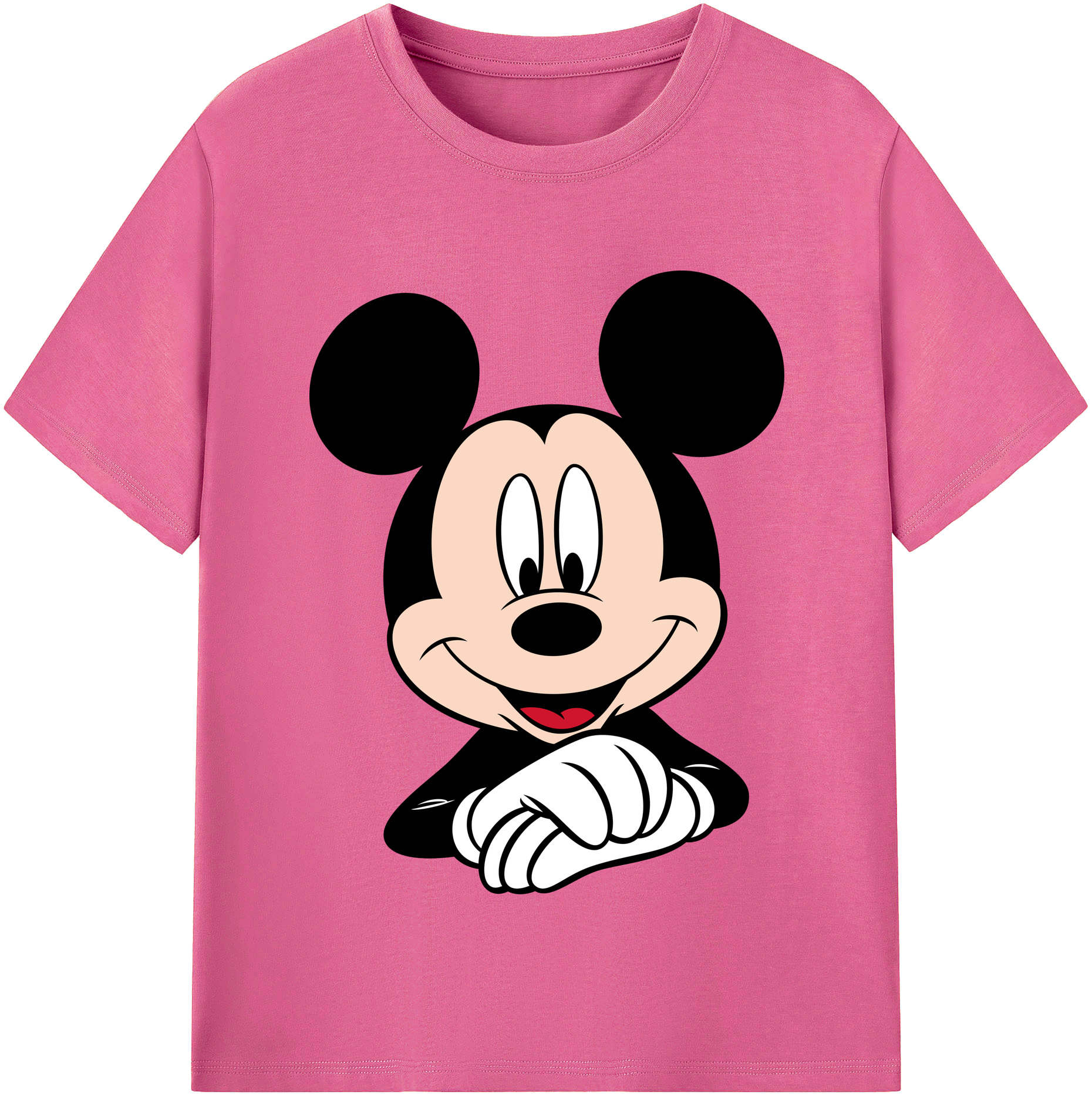 （画像用） ミッキーマウス Mickey Mouse レディースカジュアルプリントTシャツ（綿100％）