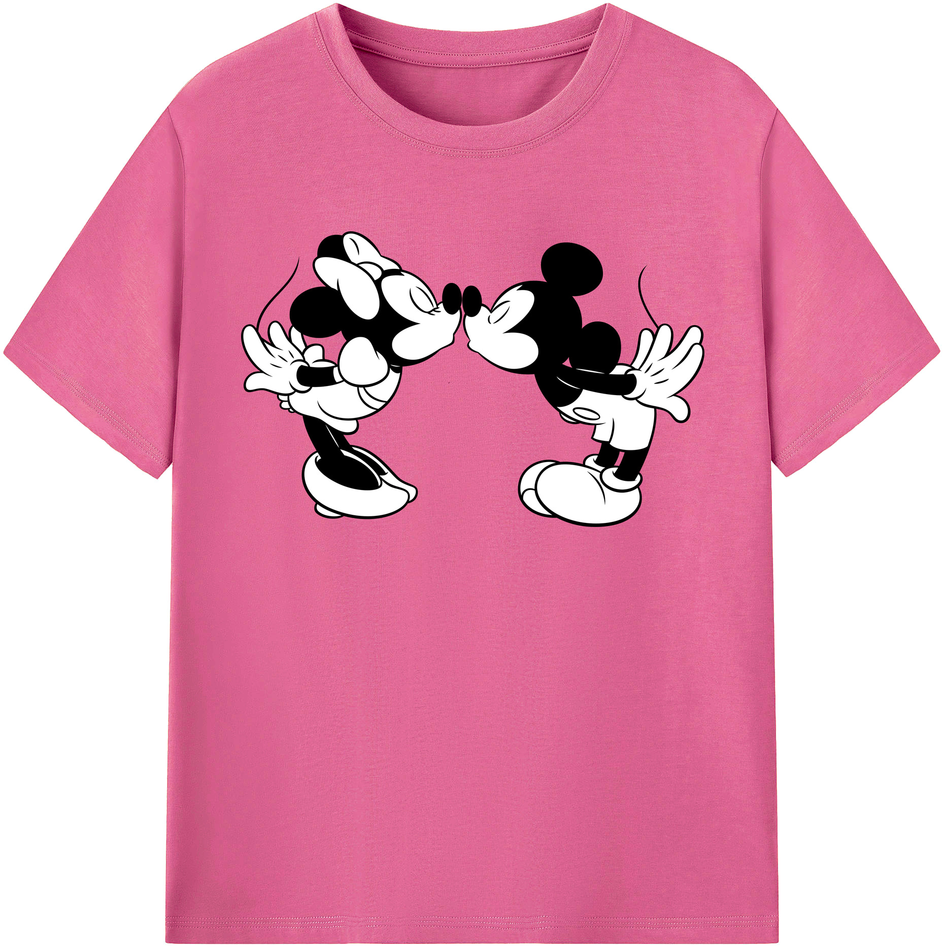 （画像用） ミッキーマウス Mickey Mouse レディースカジュアルプリントTシャツ（綿100％）