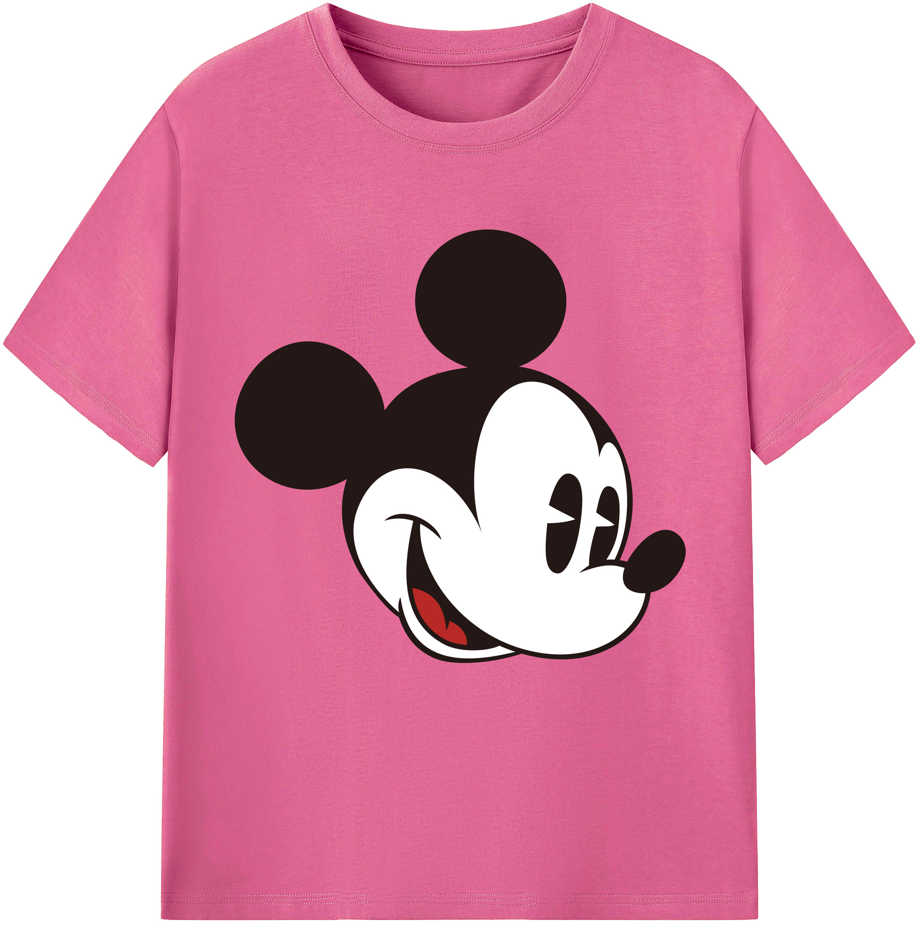 （画像用） ミッキーマウス Mickey Mouse レディースカジュアルプリントTシャツ（綿100％）