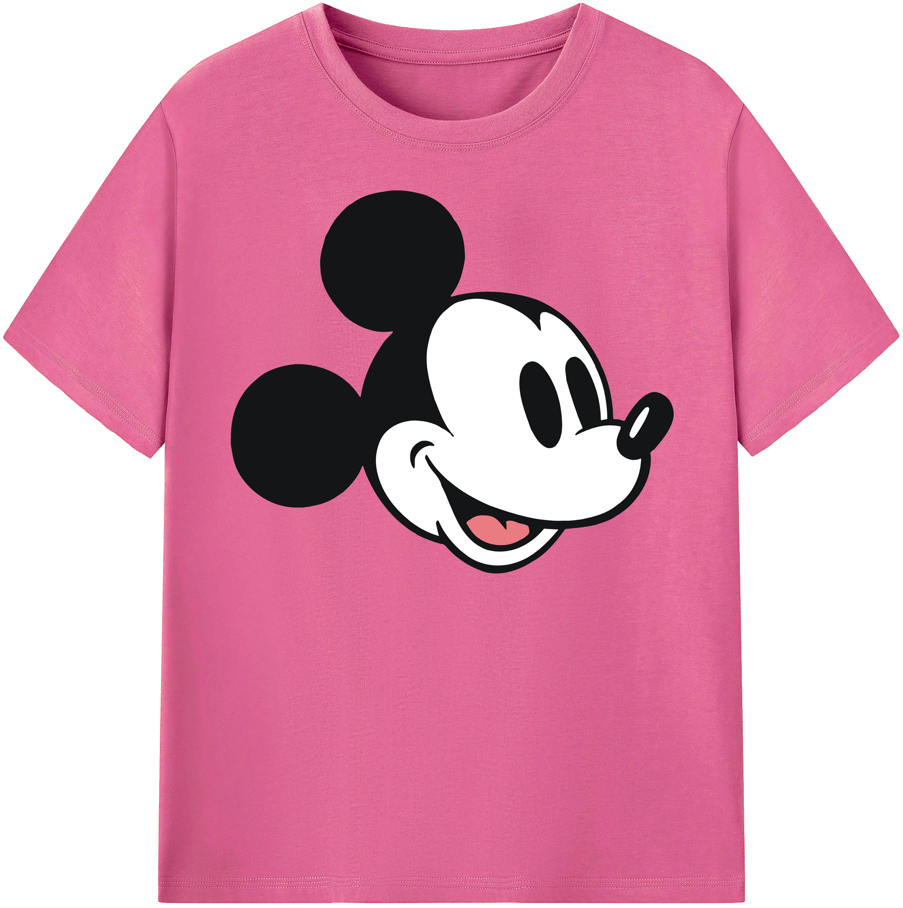 （画像用） ミッキーマウス Mickey Mouse レディースカジュアルプリントTシャツ（綿100％）