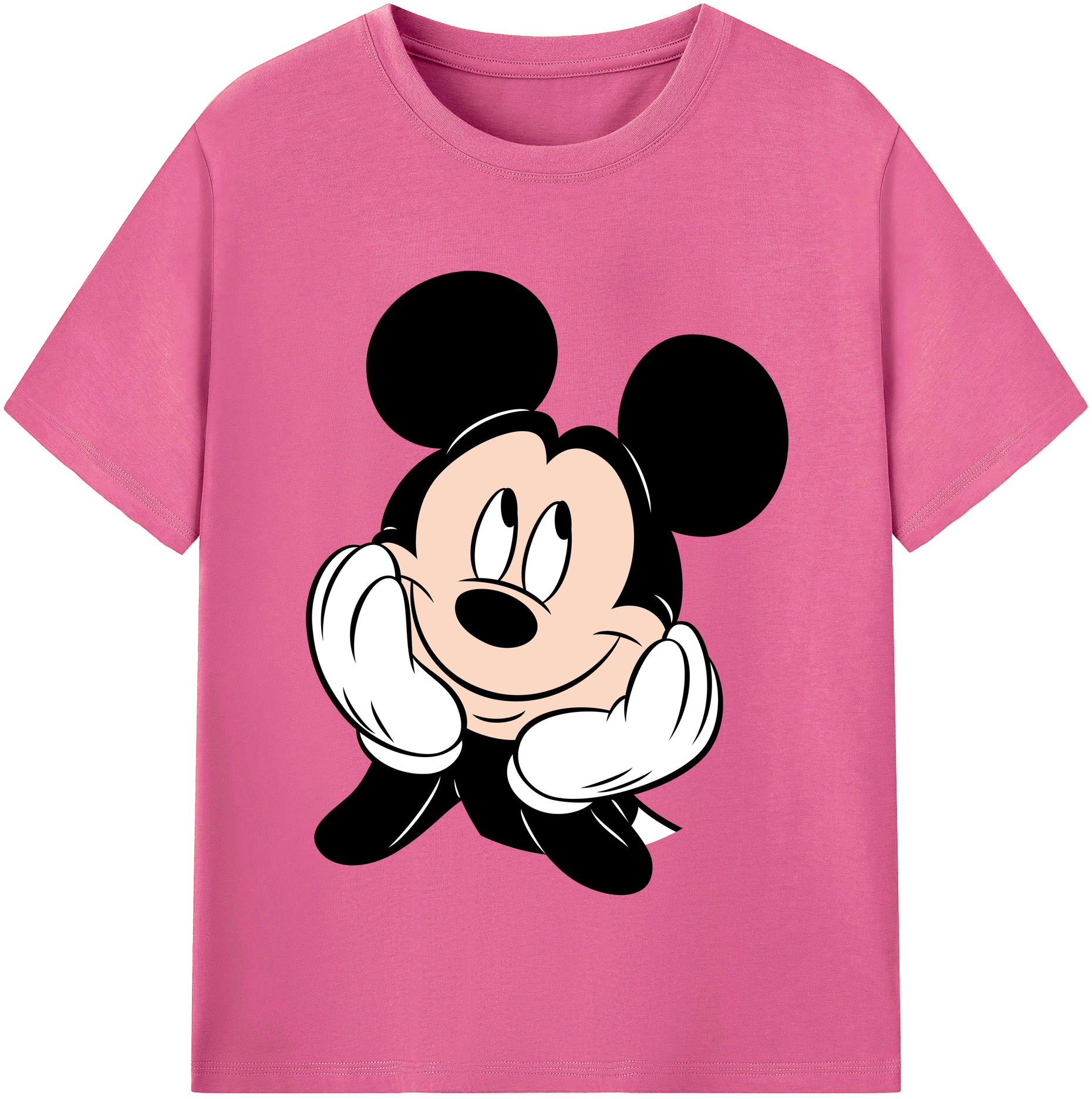 （画像用） ミッキーマウス Mickey Mouse レディースカジュアルプリントTシャツ（綿100％）