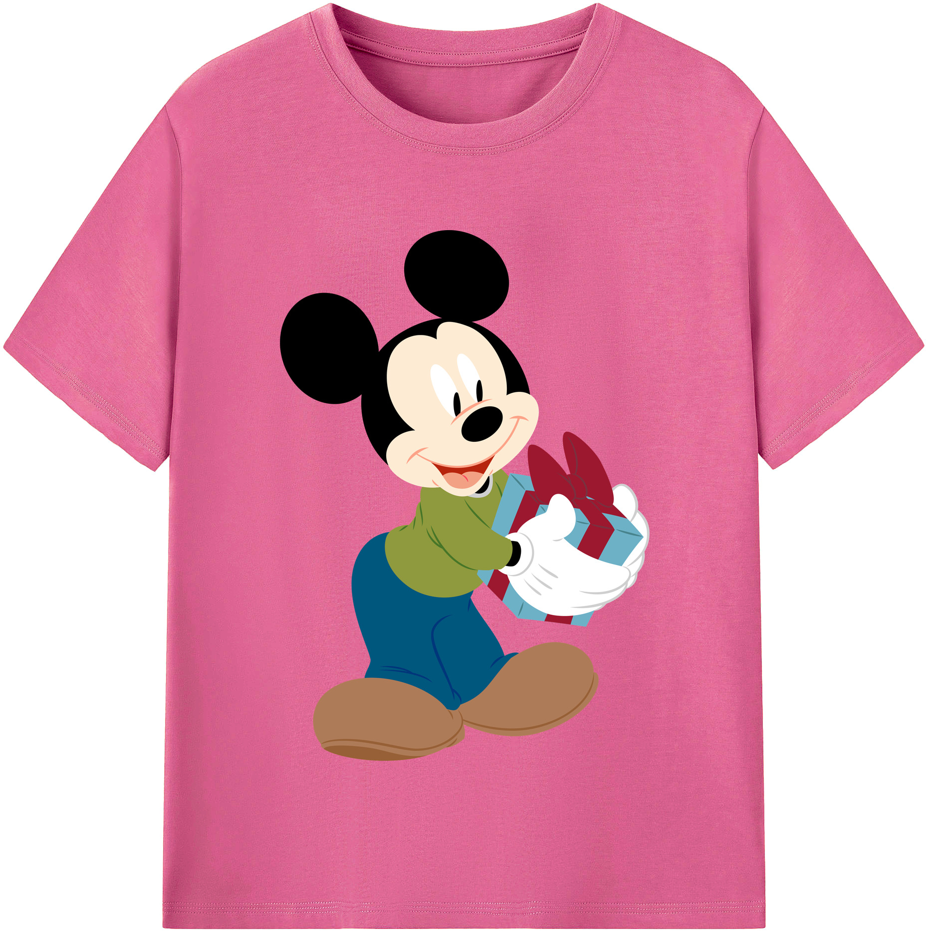 （画像用） ミッキーマウス Mickey Mouse レディースカジュアルプリントTシャツ（綿100％）