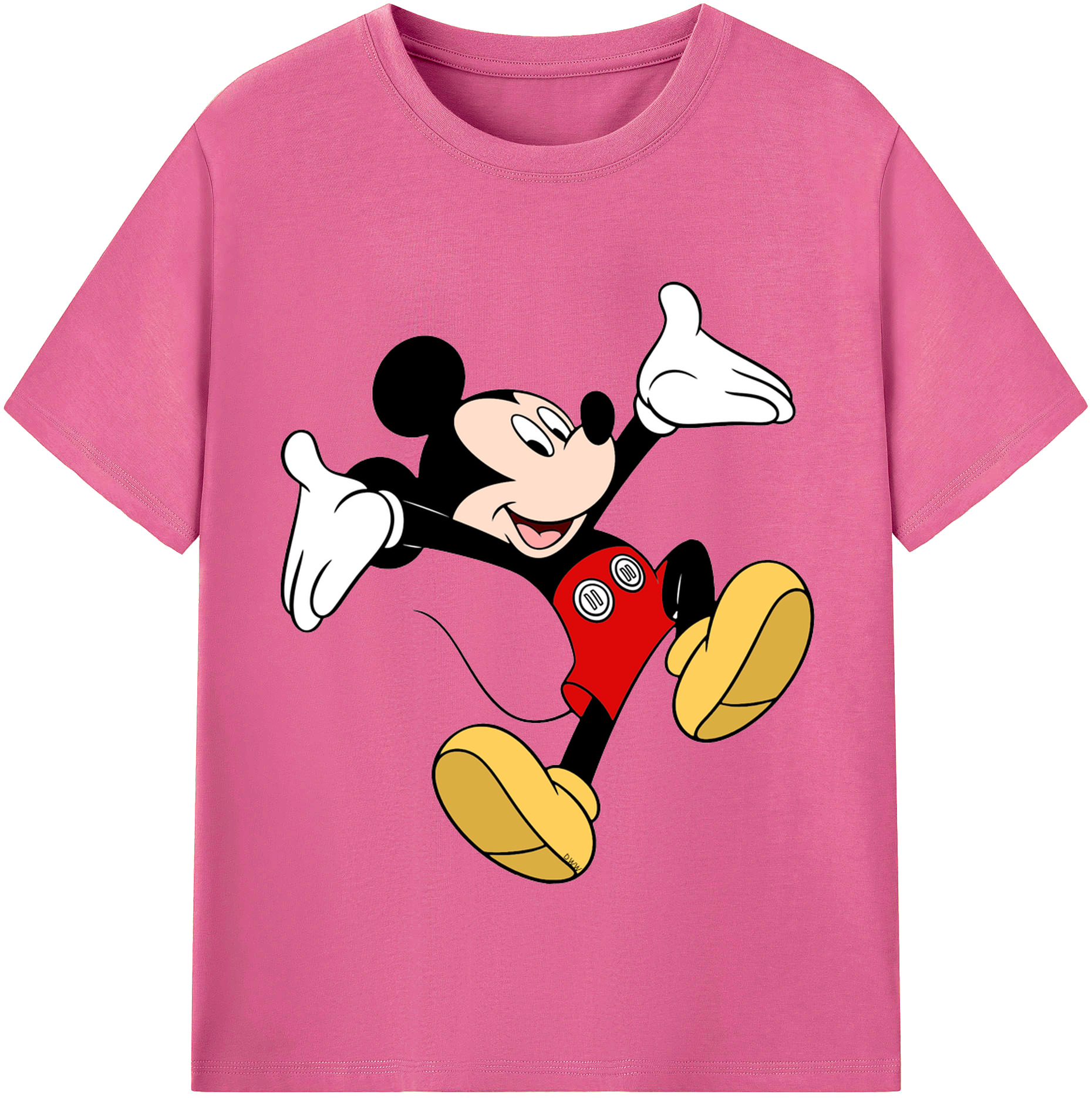 （画像用） ミッキーマウス Mickey Mouse レディースカジュアルプリントTシャツ（綿100％）